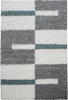 Checkered Plaid Block Shag Rug | Turquoise 