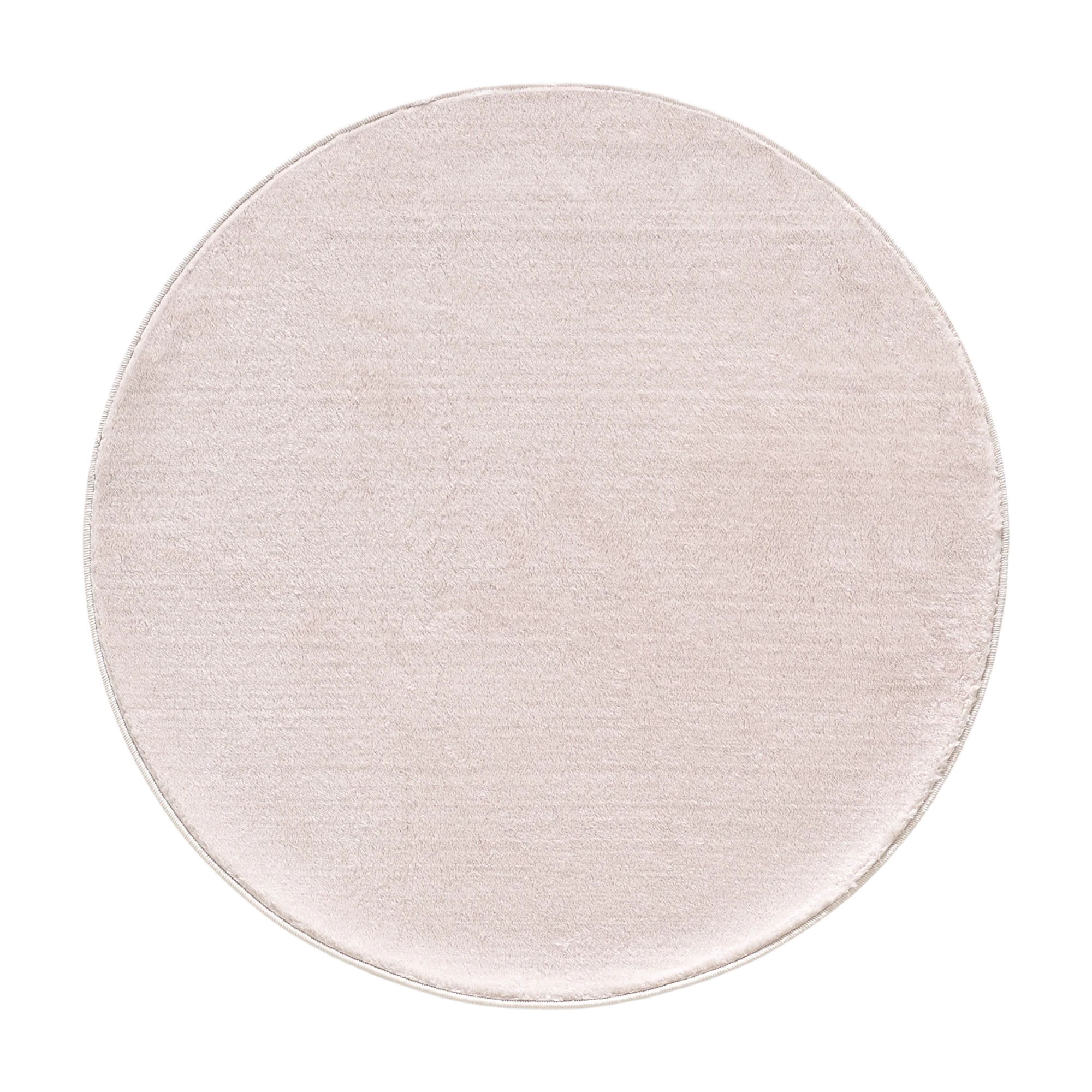 Solid Beige Plush Shag Area Rug