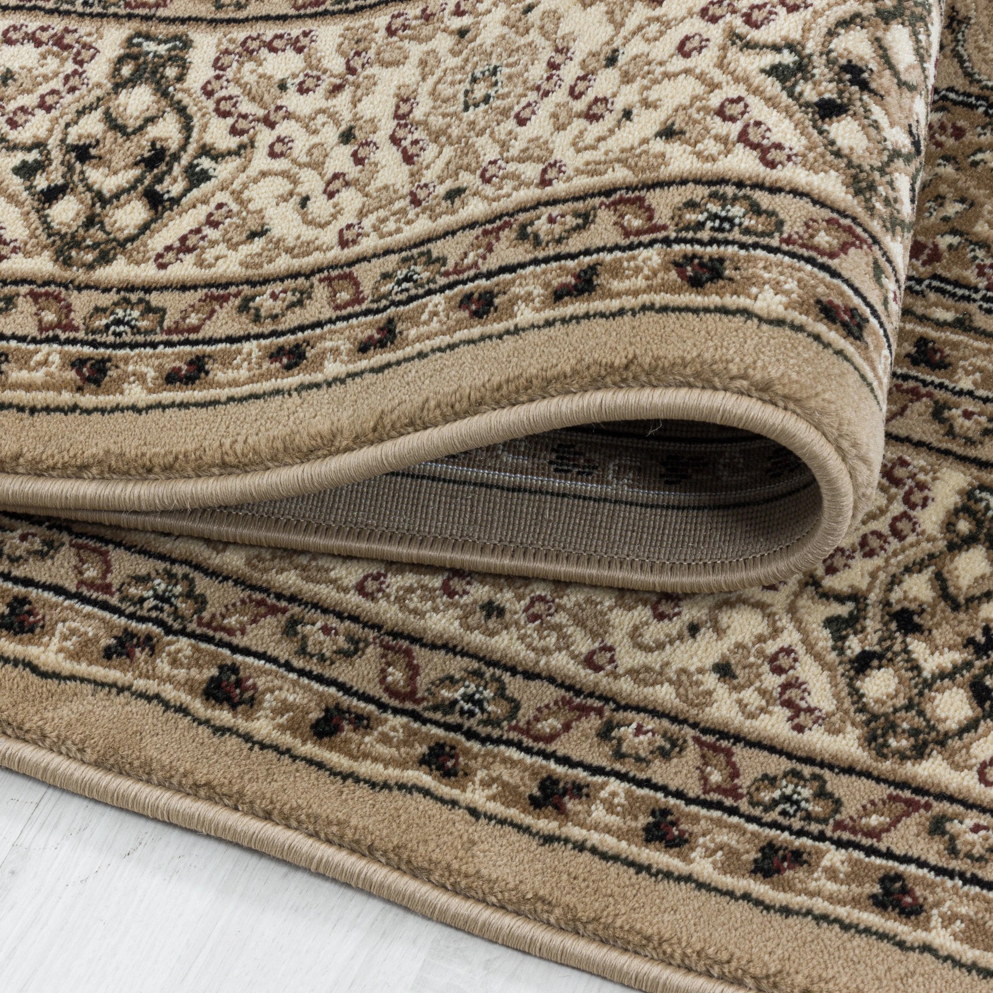 Classic Persian Style Bordered Rug | Beige