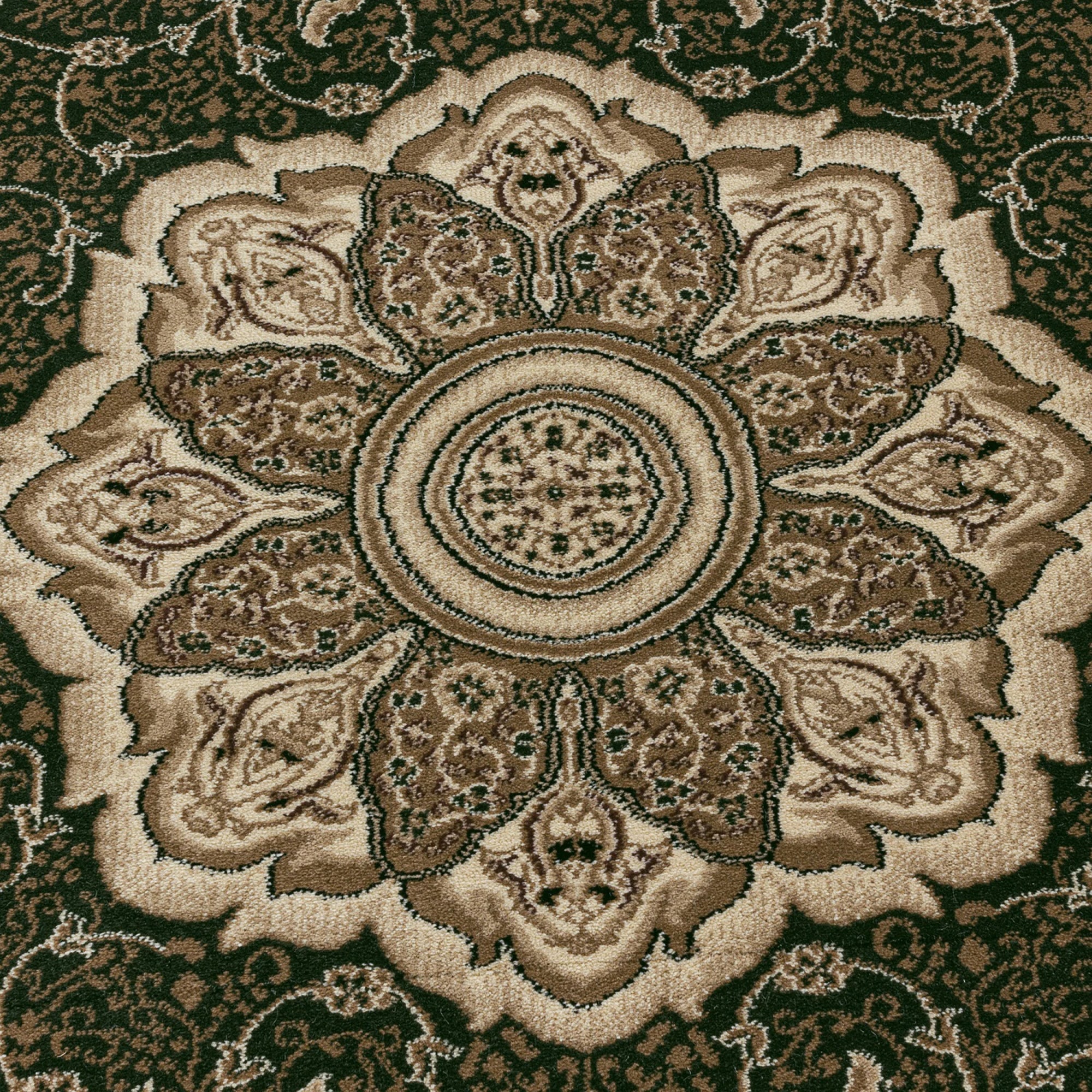 Classic Persian Style Bordered Rug | Green