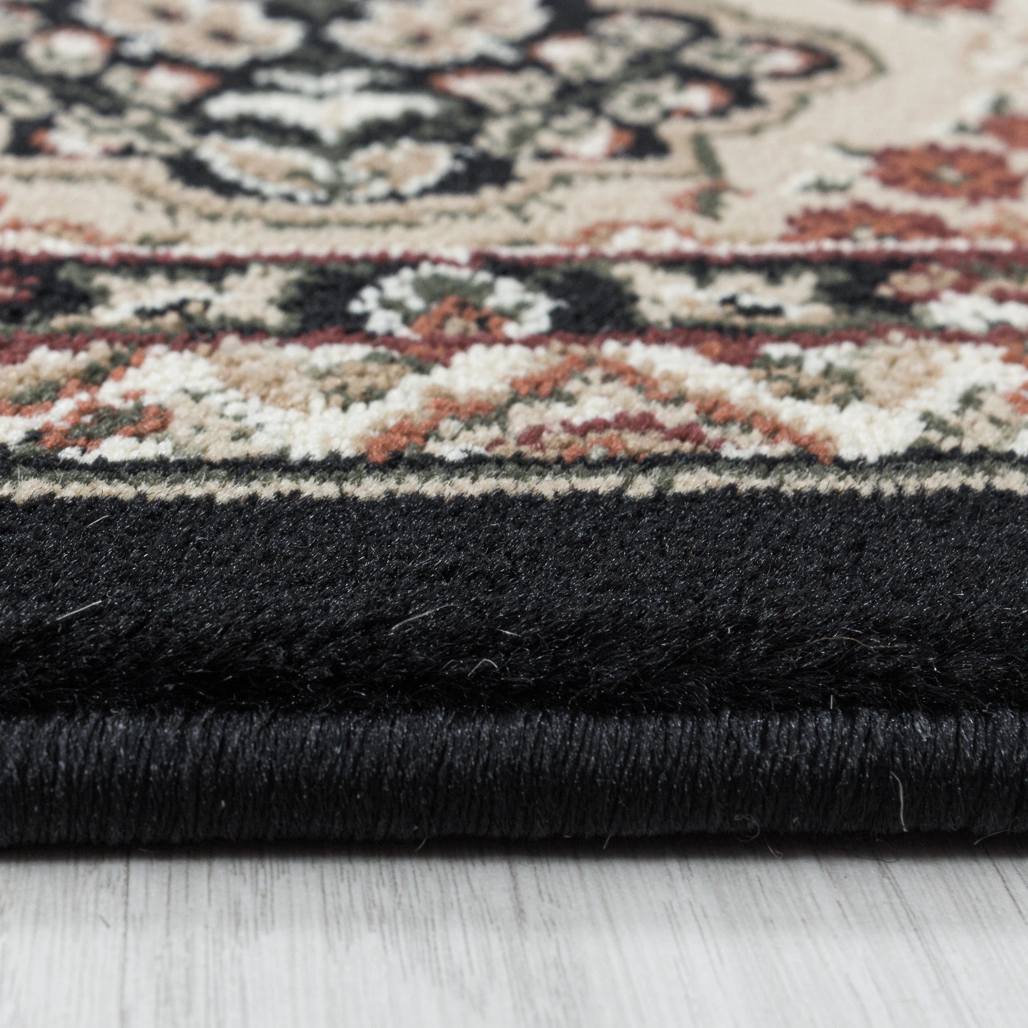 Classic Intricate Panel Oriental Rug | Black