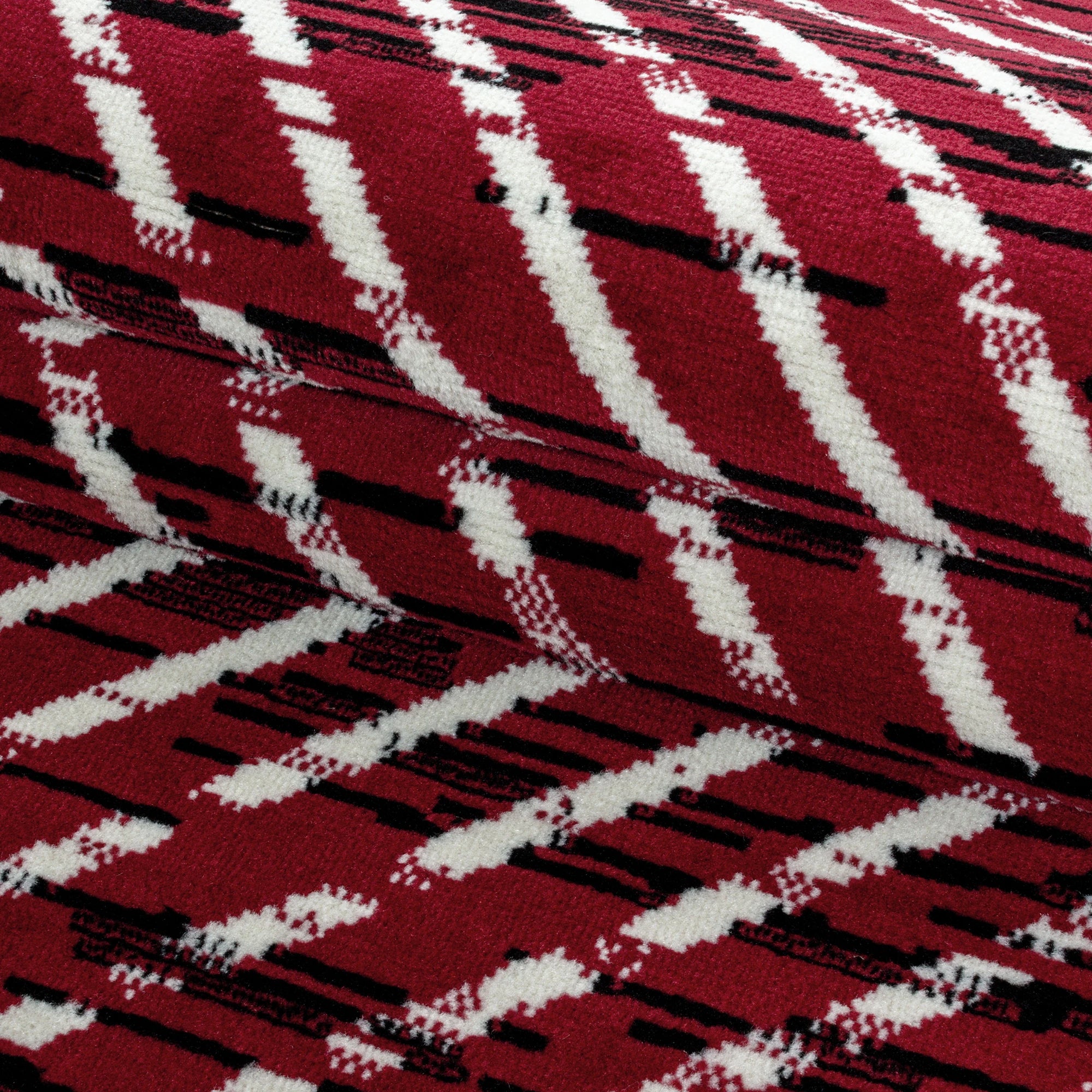 Abstract Zigzag Indoor Rug | Red