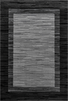 Abstract Stripe Border Rug | Black Black