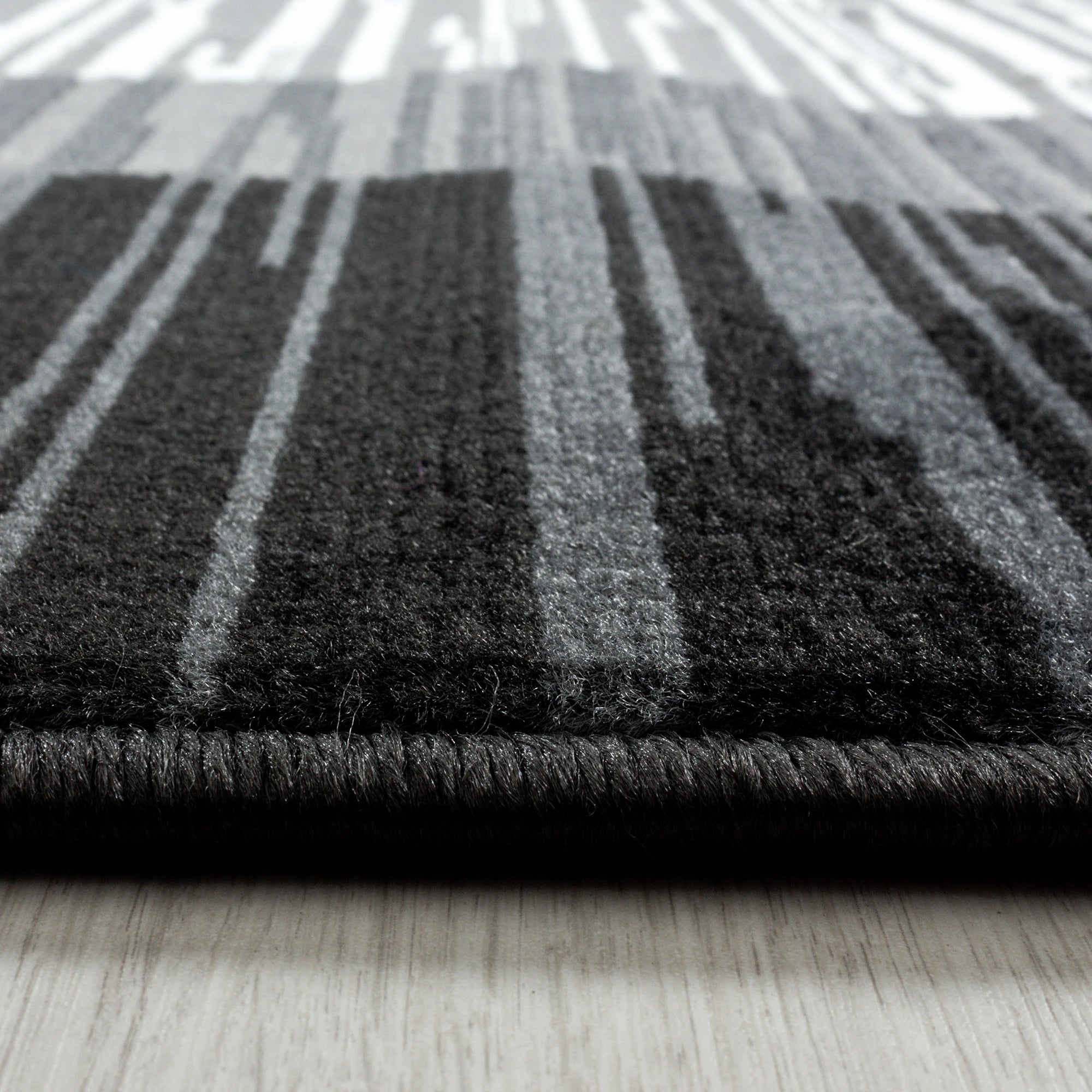 Abstract Stripe Border Rug | Gray