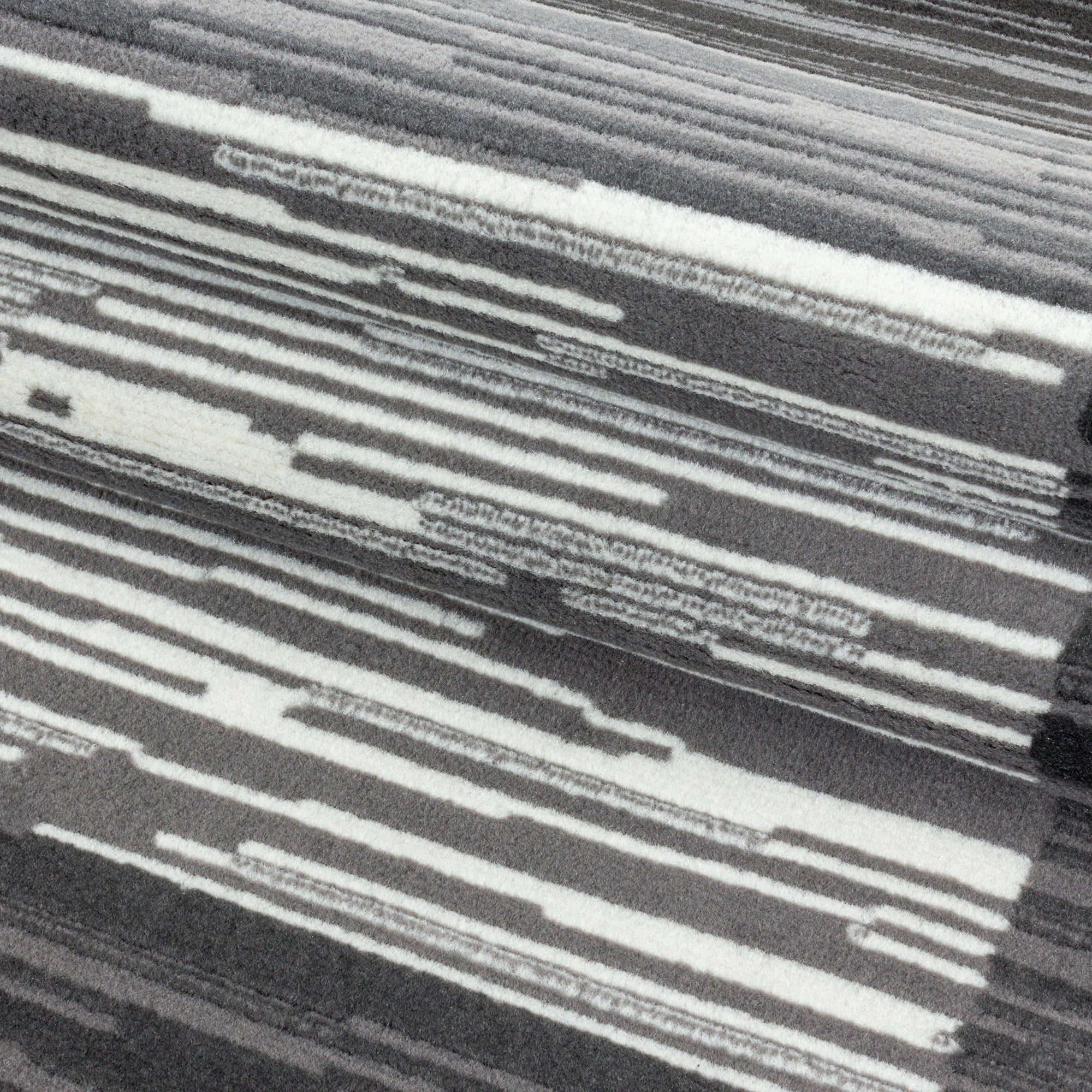 Abstract Stripe Border Rug | Gray
