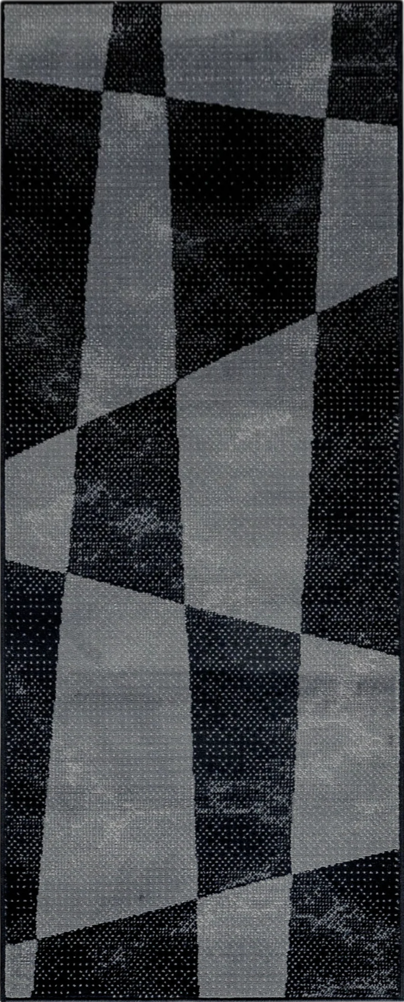 Abstract Polygon Pattern Rug | Black
