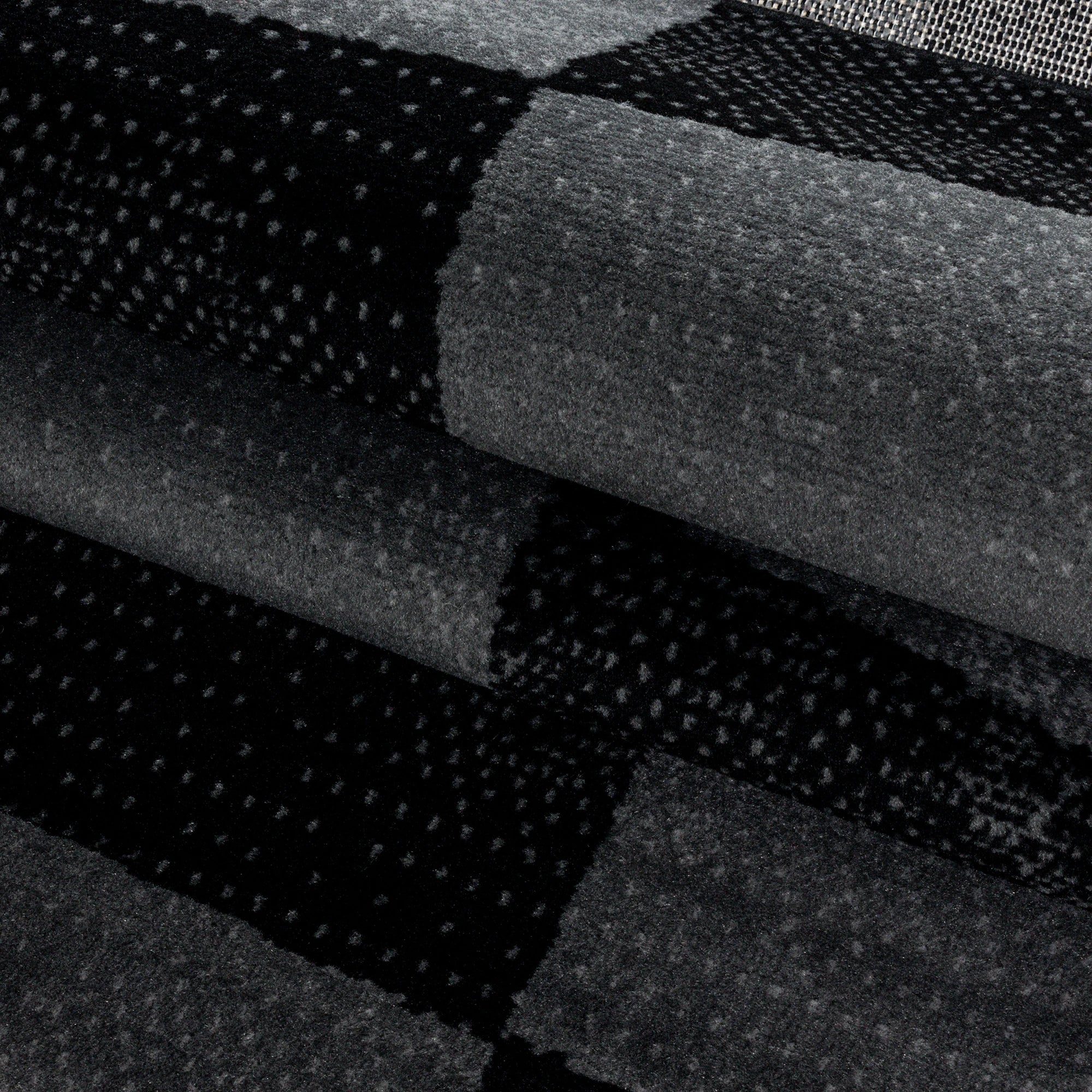 Abstract Polygon Pattern Rug | Black