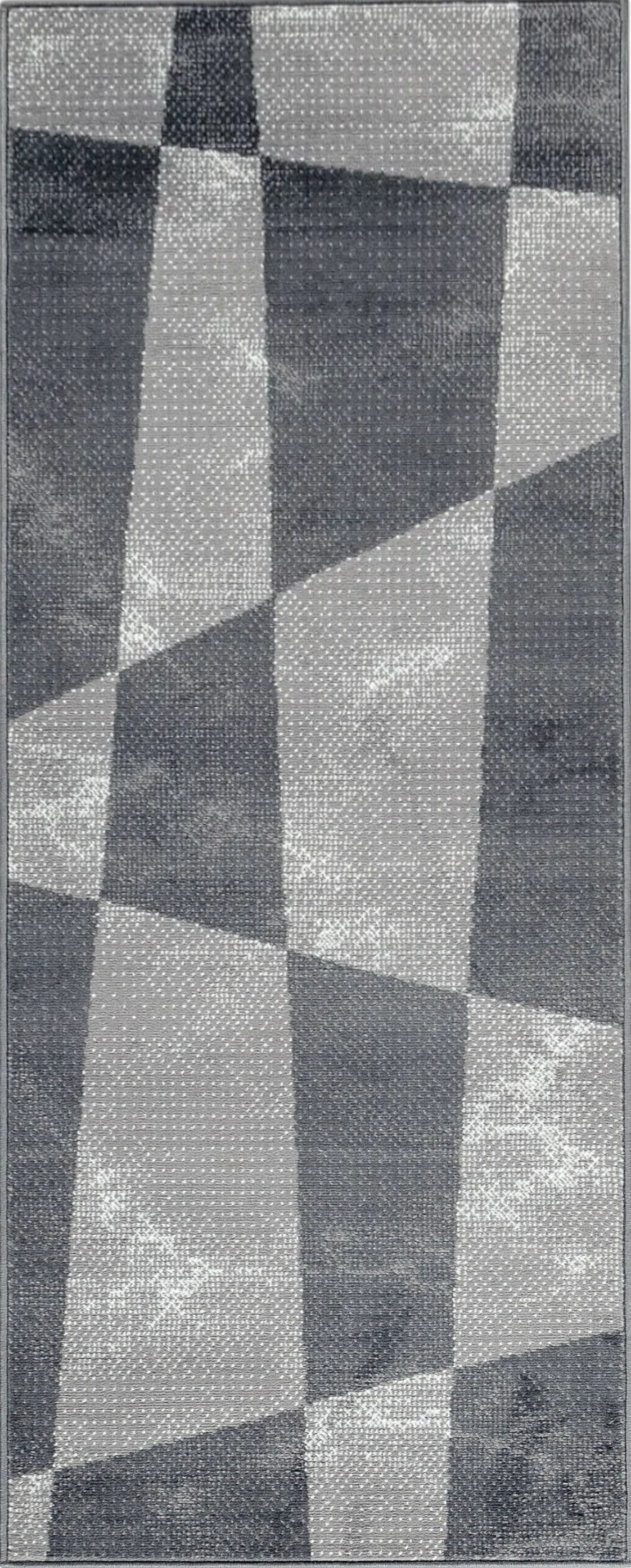 Abstract Polygon Pattern Rug | Gray