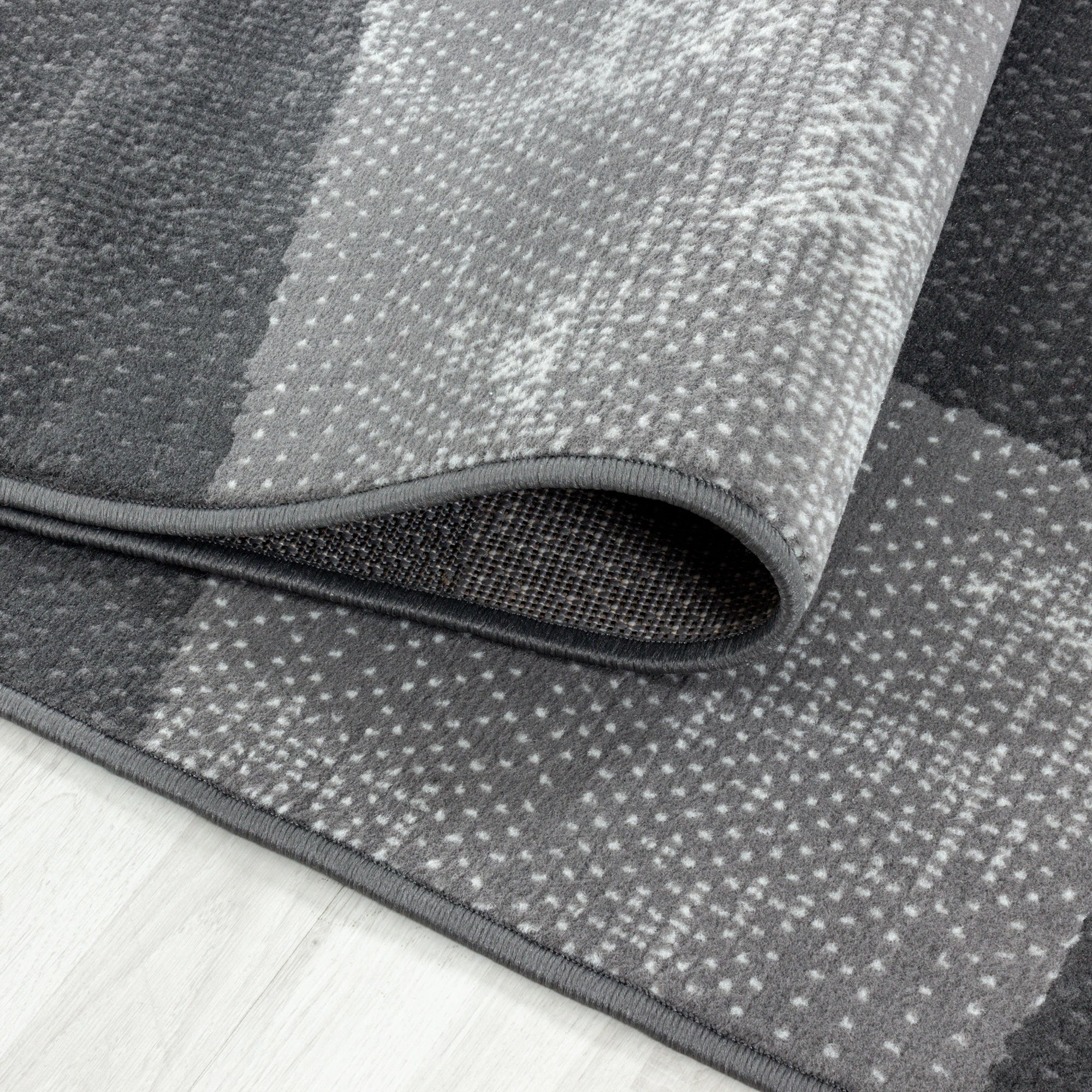 Abstract Polygon Pattern Rug | Gray