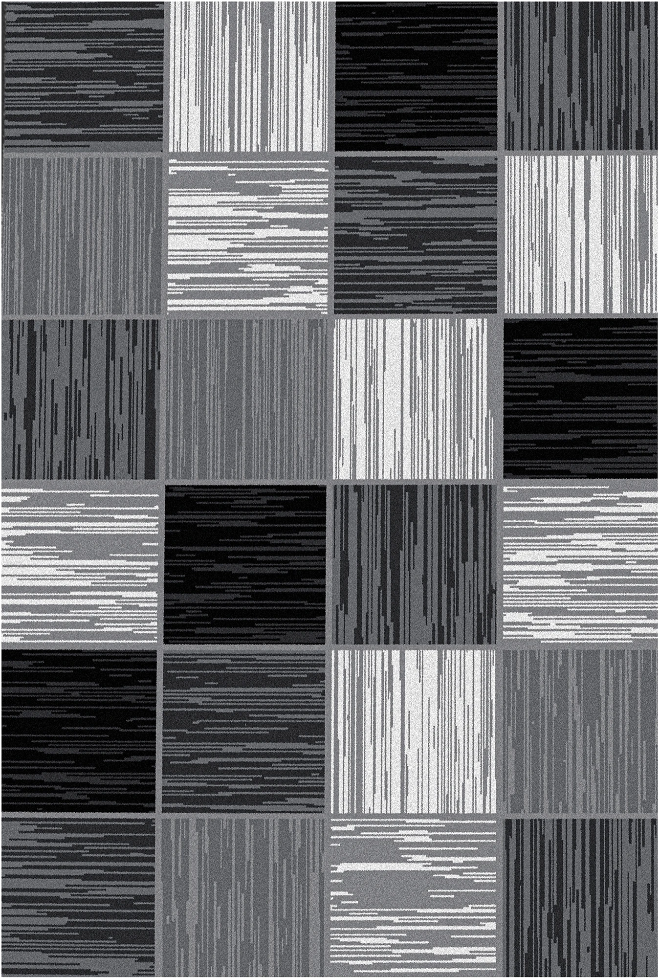 Square Tessellated Floor Rug | Black