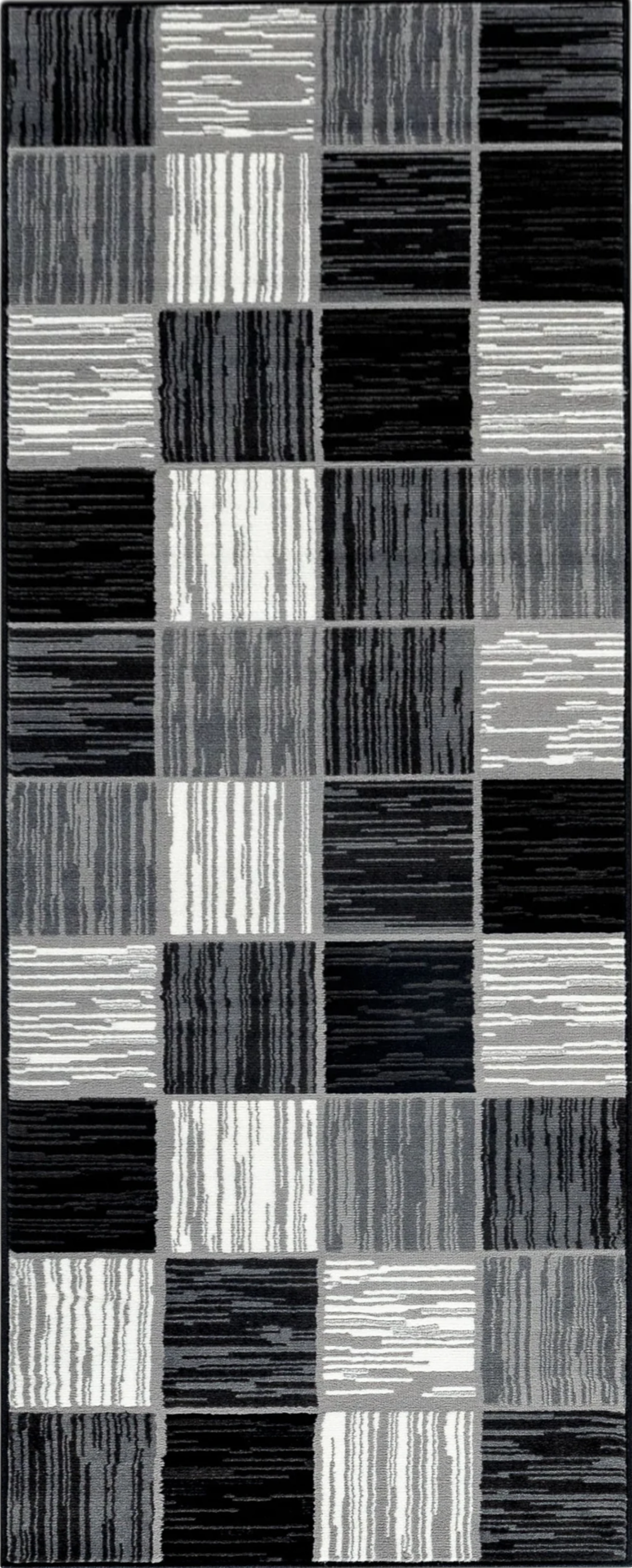 Square Tessellated Floor Rug | Black