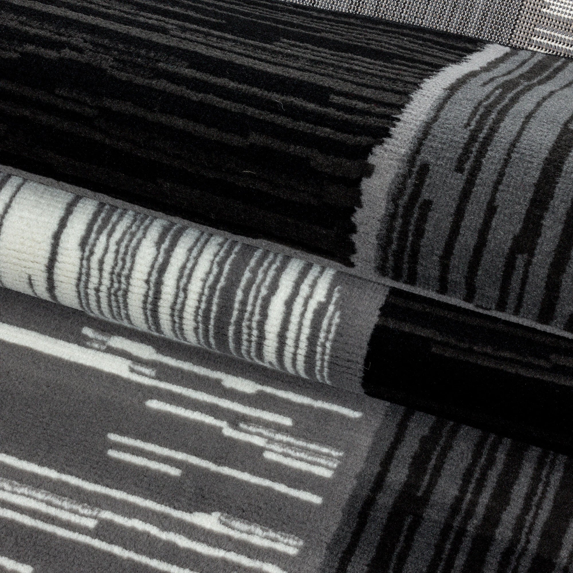 Square Tessellated Floor Rug | Black