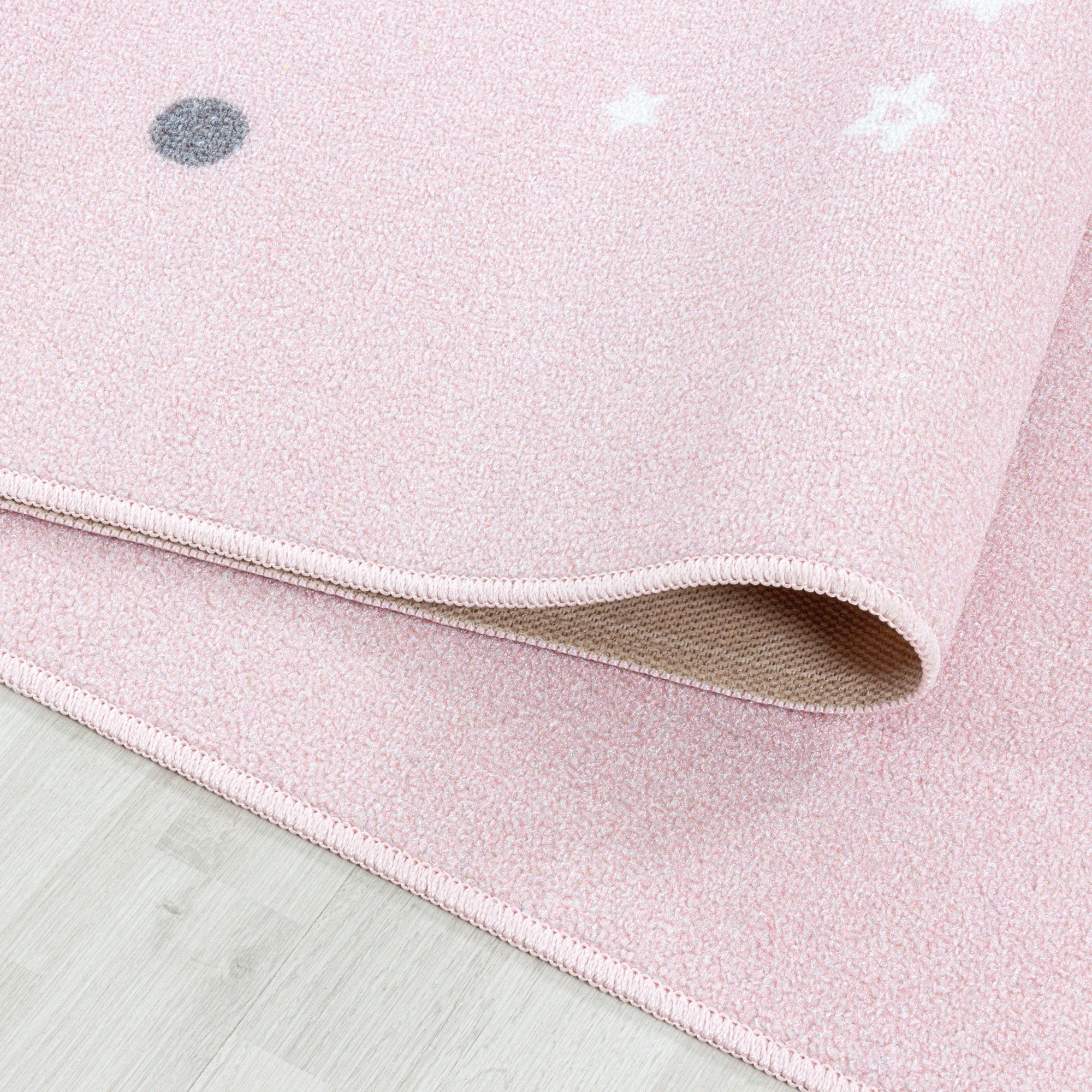 Cute Smiling Star Constellation Kids Room | Pink Rug