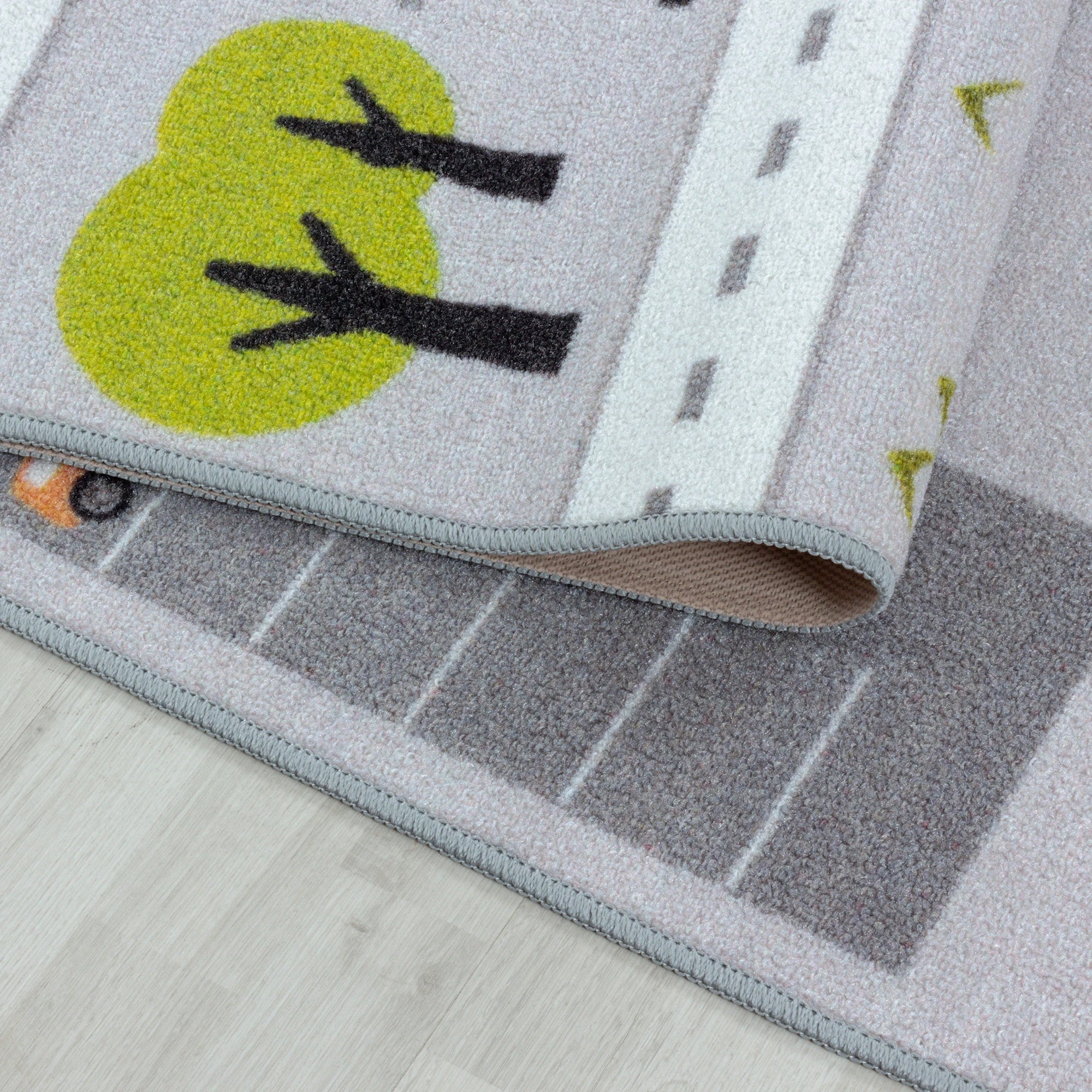 Fun City Road Traffic Playmat for Kids Rug | Gray