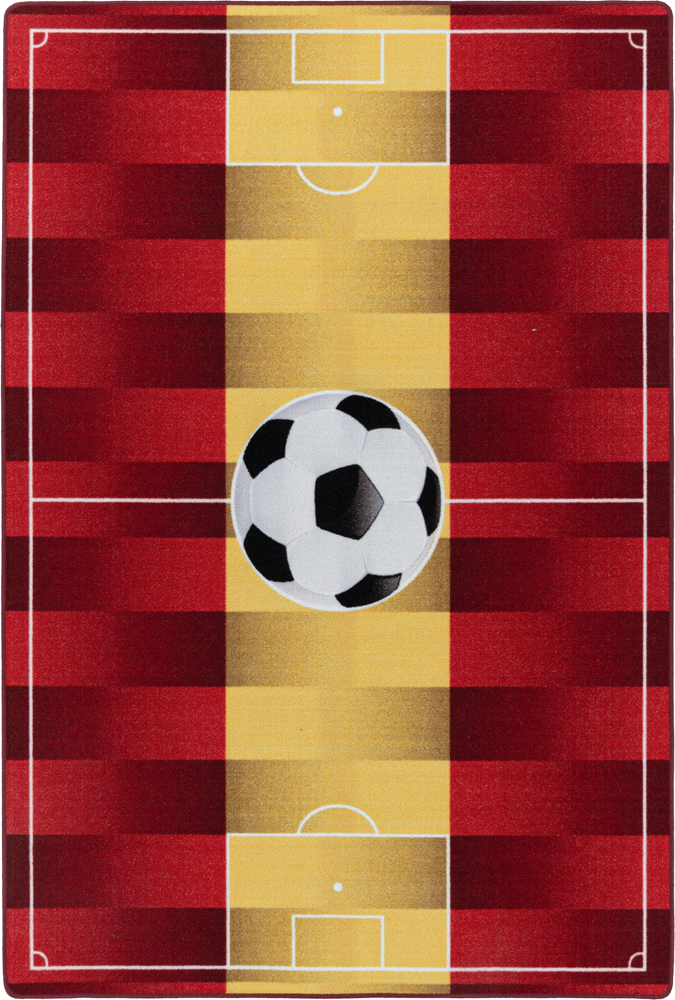 Spain Flag Soccer Field Kids Room Carpet | Yellow