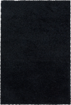 Black Plush High Pile Shag Rug Black