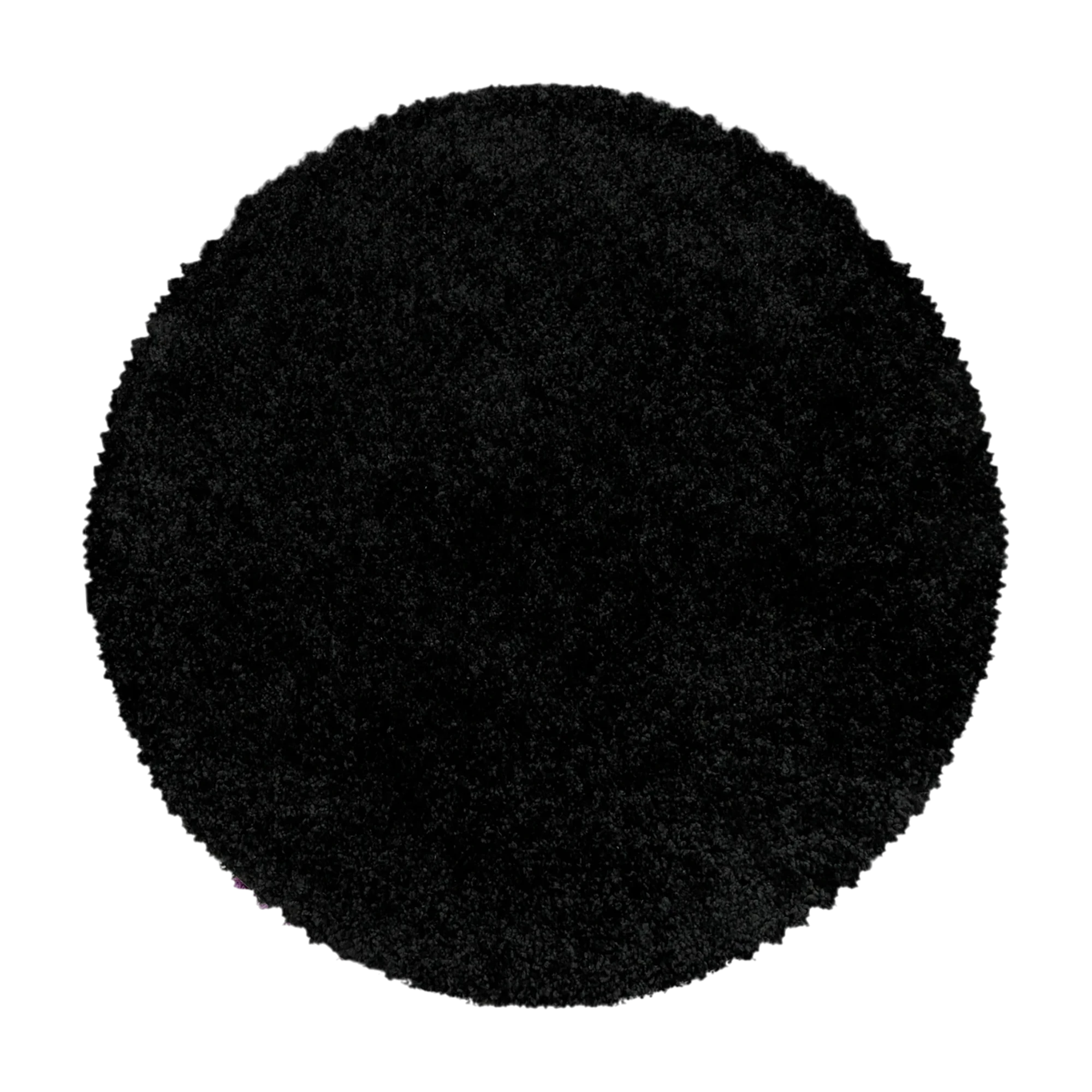 Tappeto shaggy in peluche nero ad pelo alto