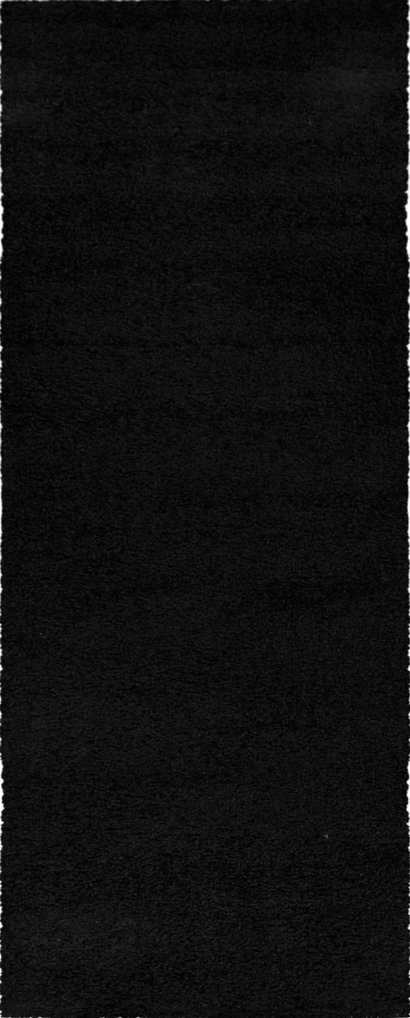 Tappeto shaggy in peluche nero ad pelo alto