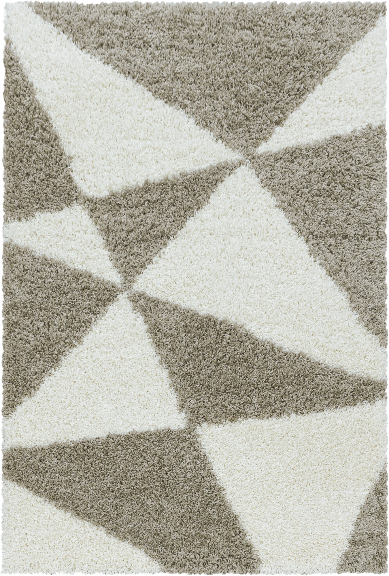 Modern Triangle Shag Rug | Beige