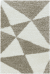 Modern Triangle Shag Rug | Beige Beige