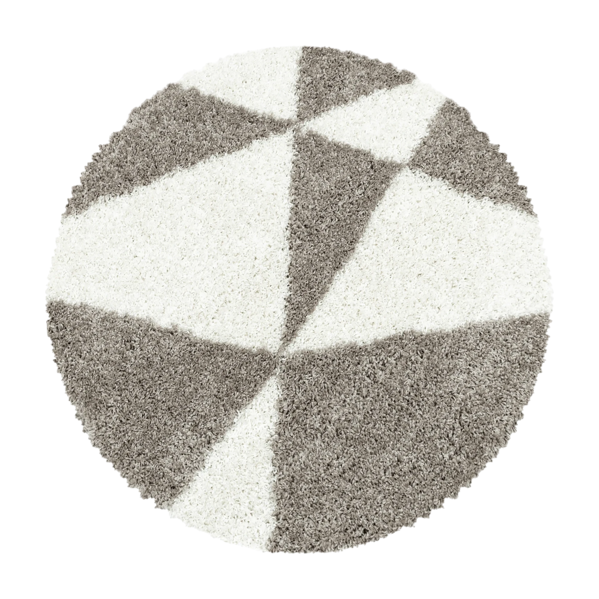 Modern Triangle Shag Rug | Beige