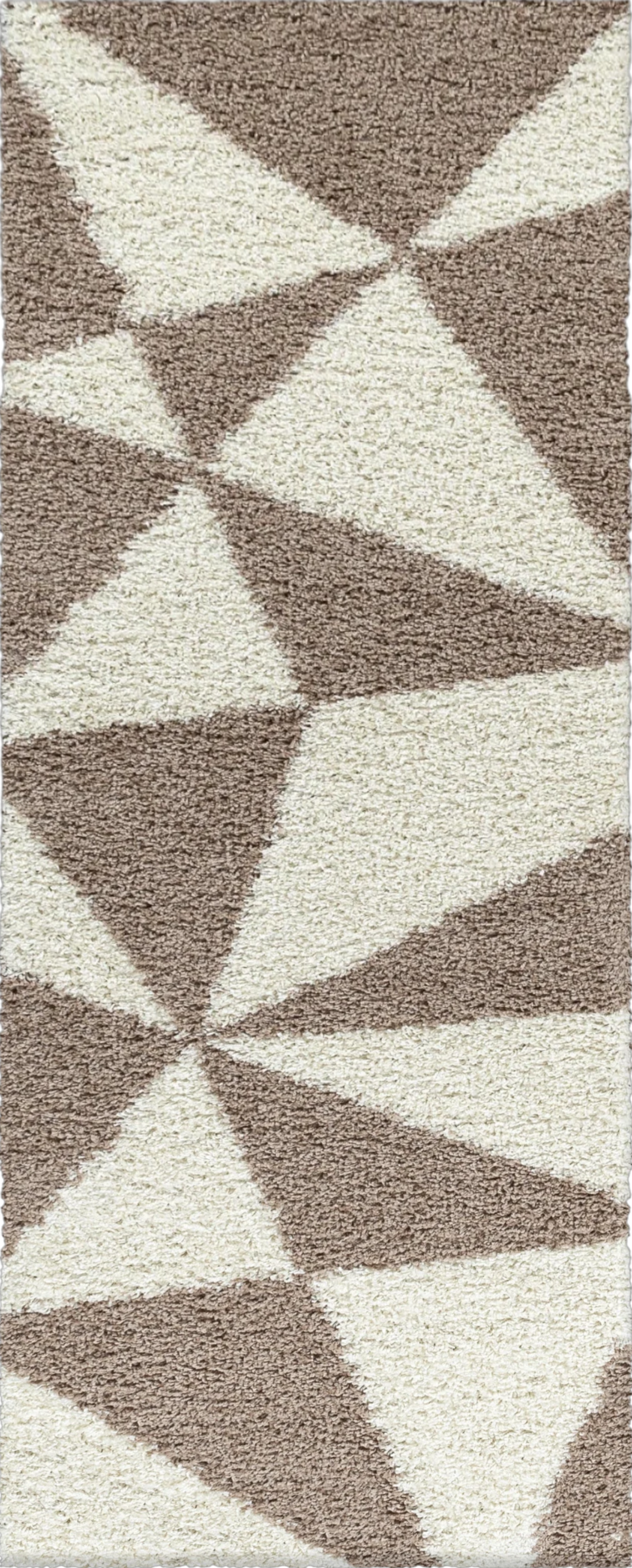 Modern Triangle Shag Rug | Beige