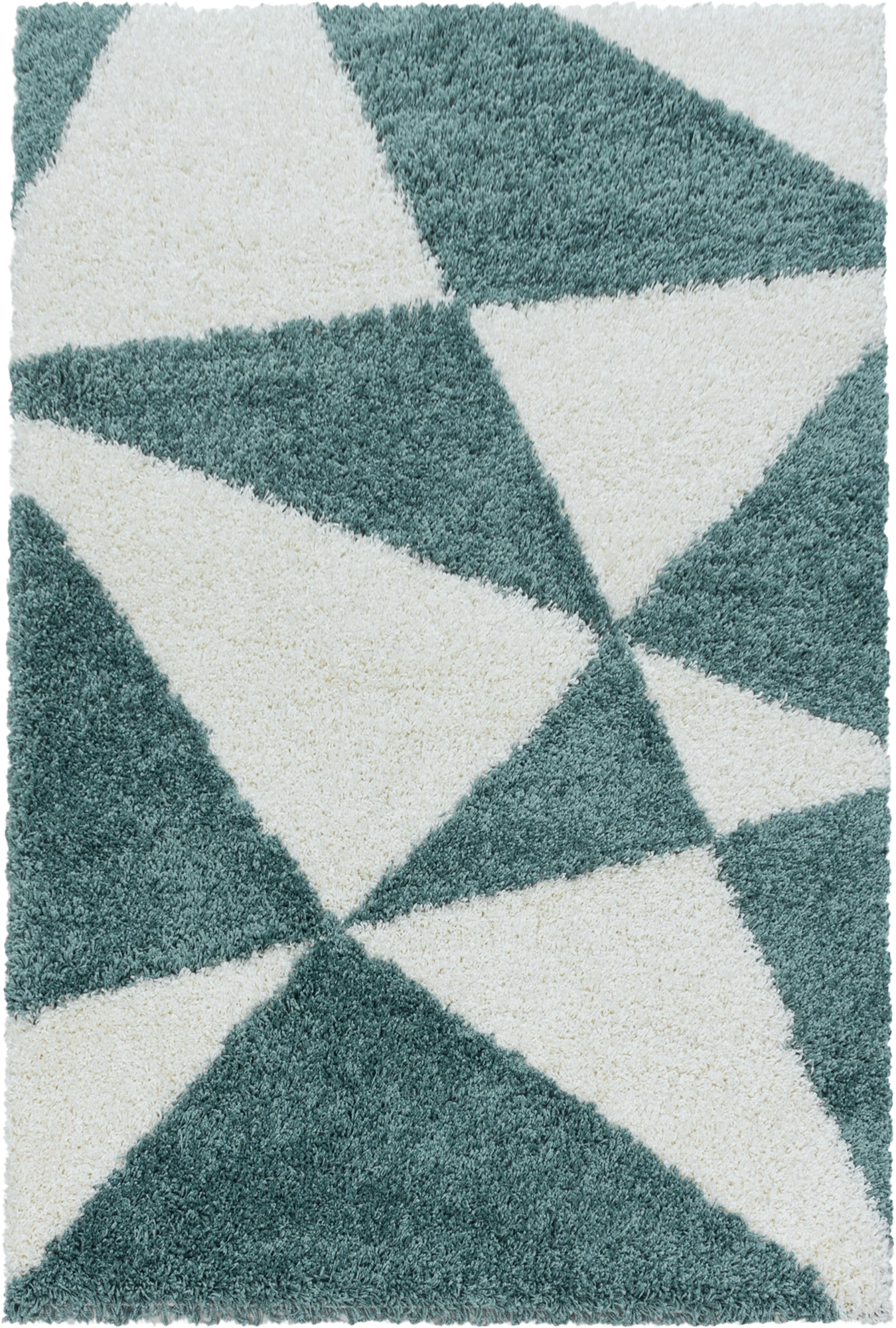 Modern Triangle Shag Rug | Blue