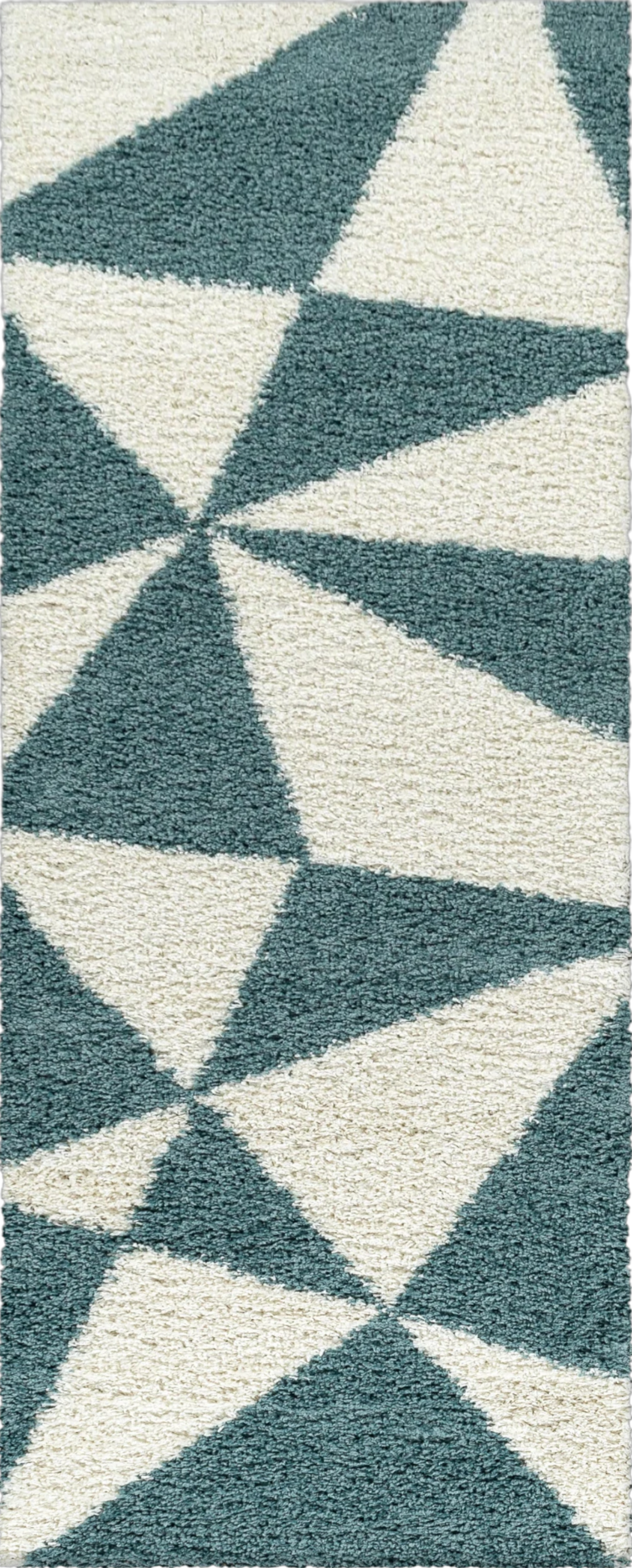 Modern Triangle Shag Rug | Blue
