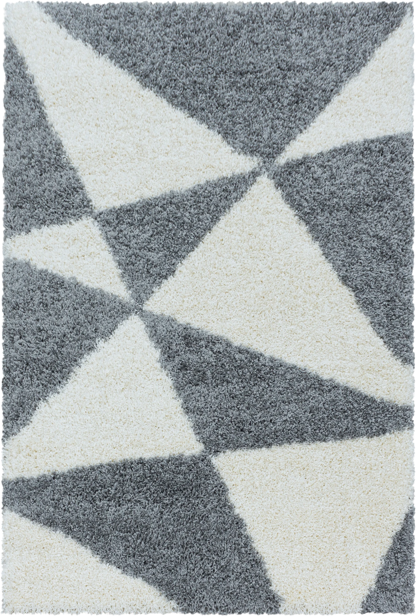 Modern Triangle Shag Rug | Gray