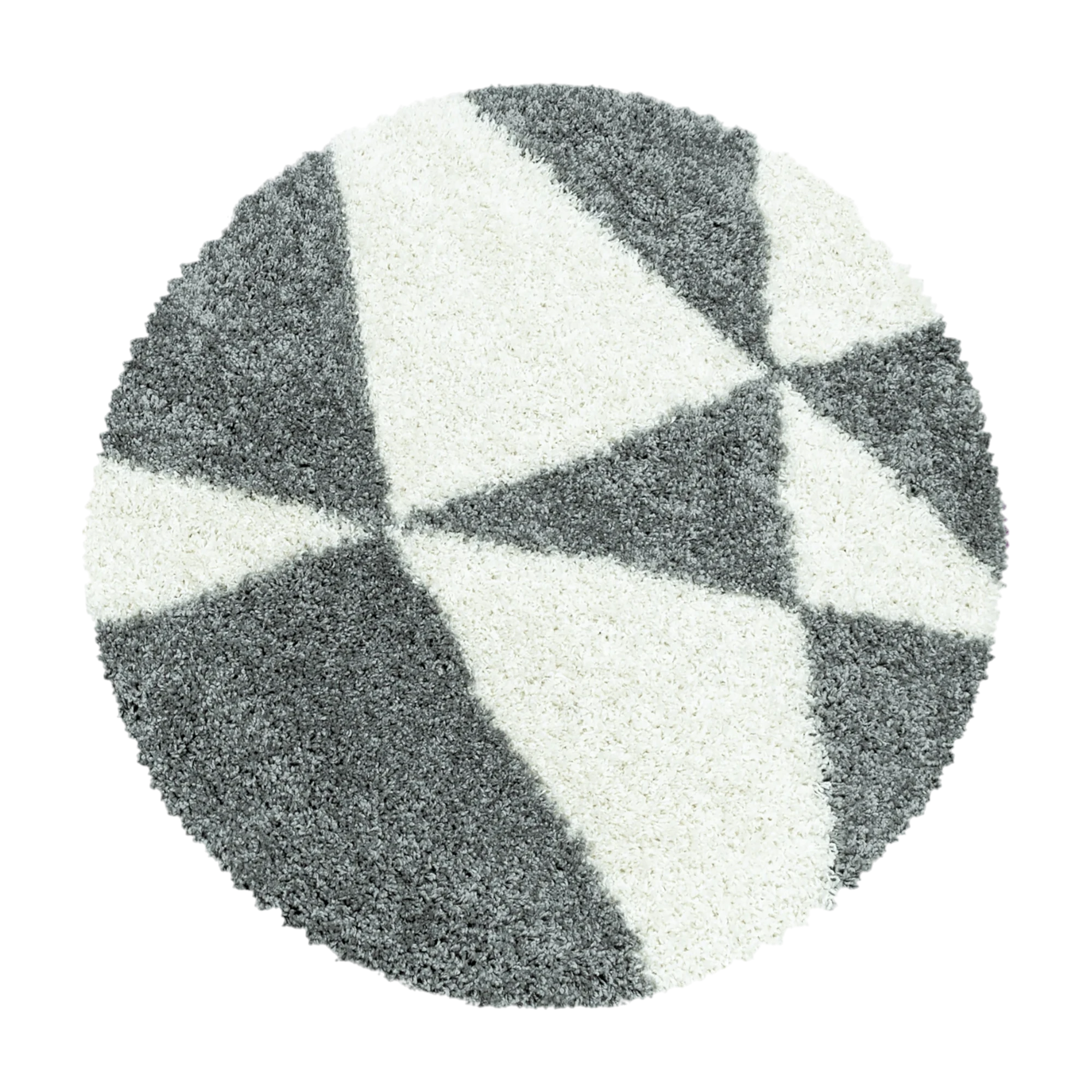 Modern Triangle Shag Rug | Gray