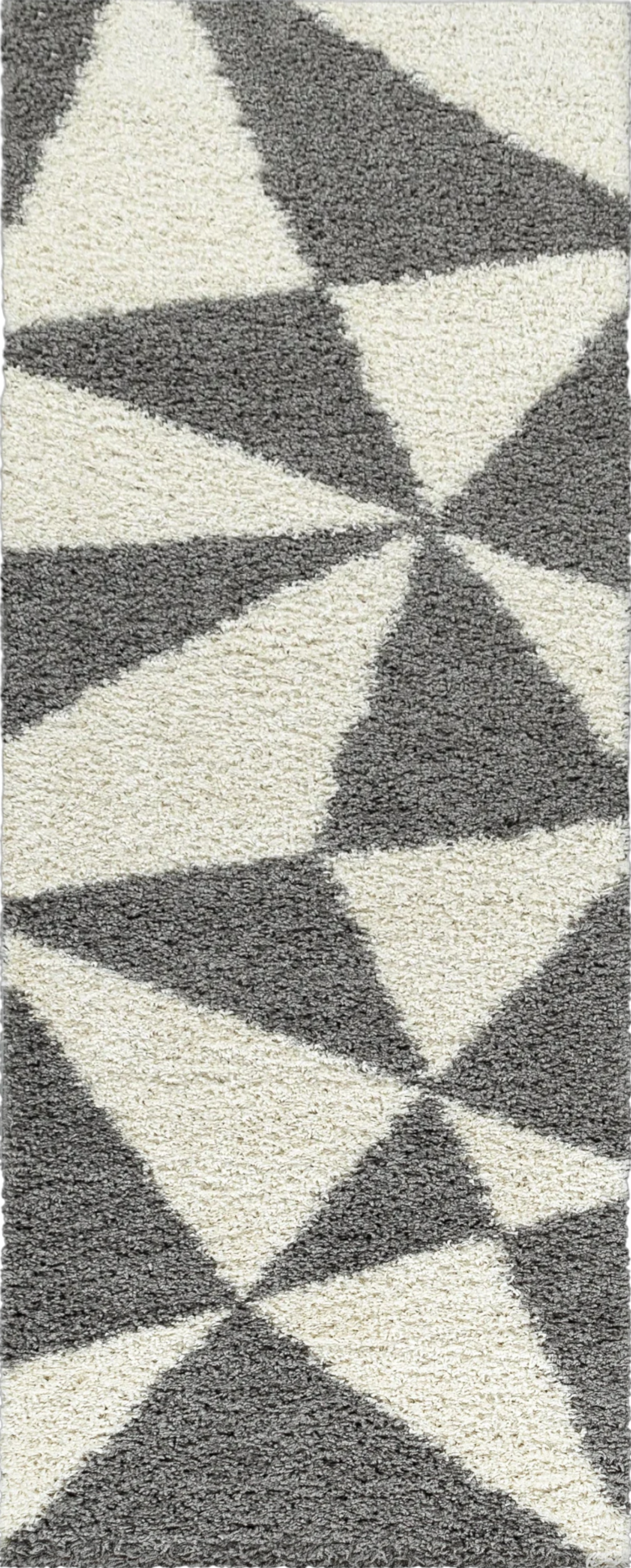 Modern Triangle Shag Rug | Gray