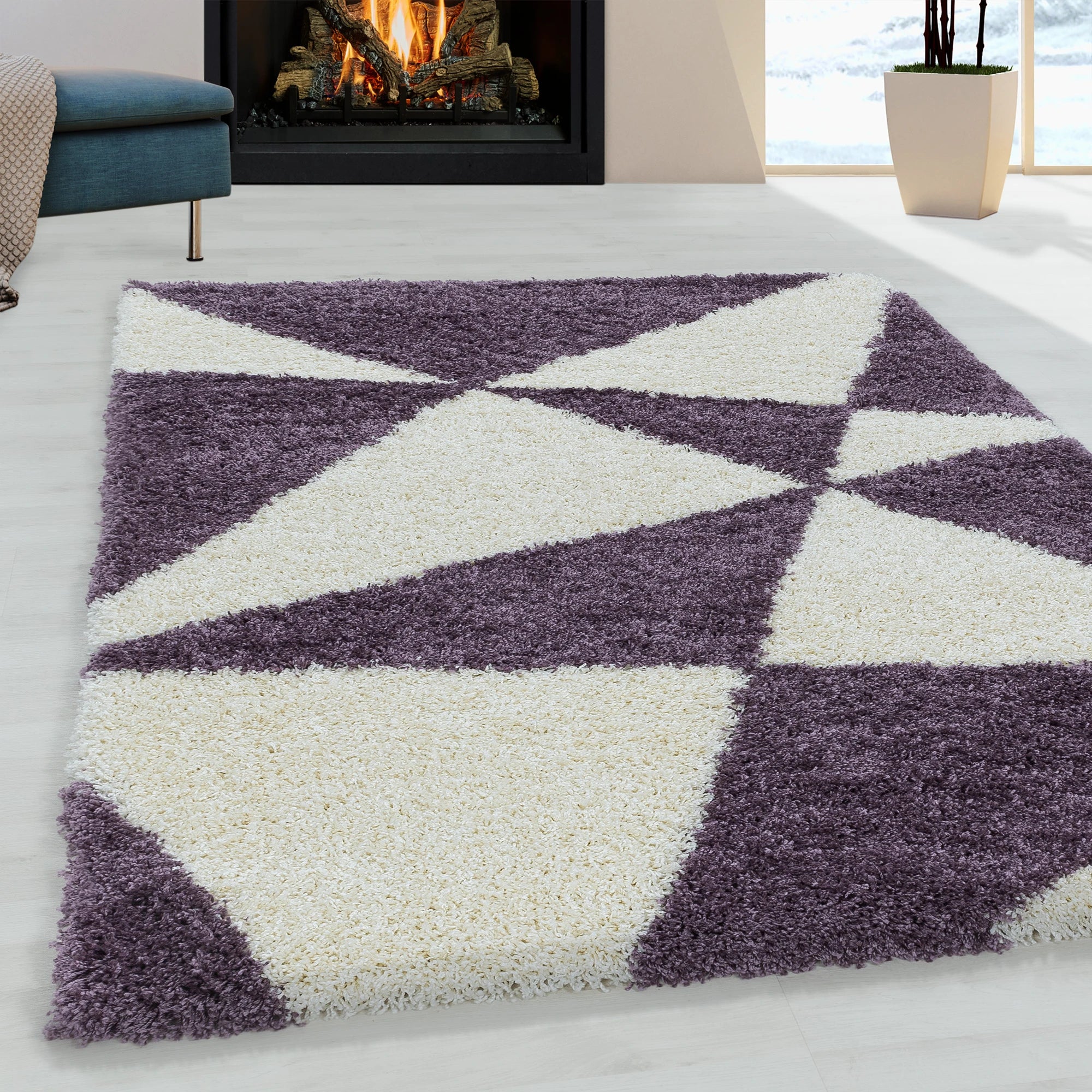 Modern Triangle Shag Rug | Lila