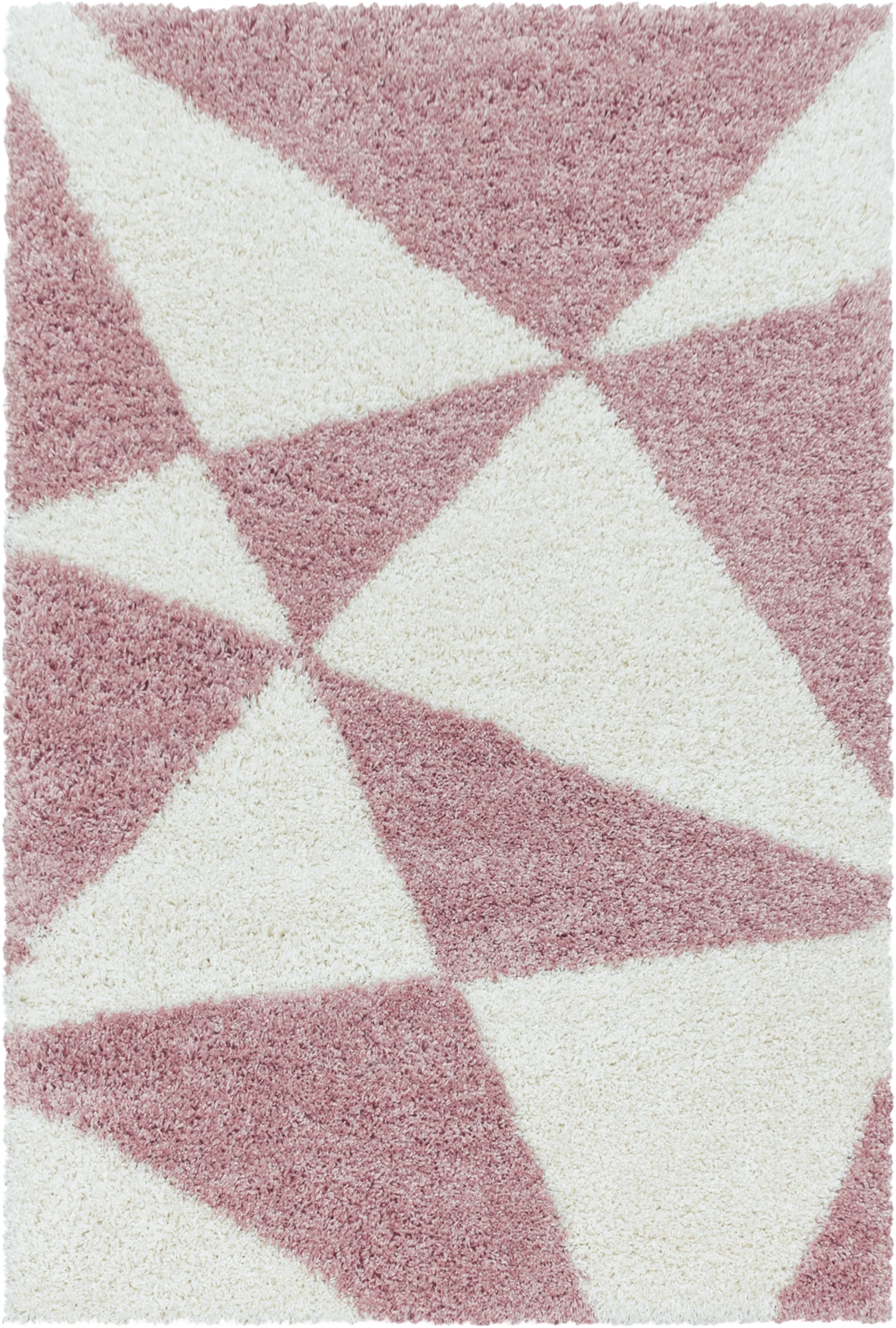 Modern Triangle Shag Rug | Rose