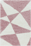 Modern Triangle Shag Rug | Rose Pink