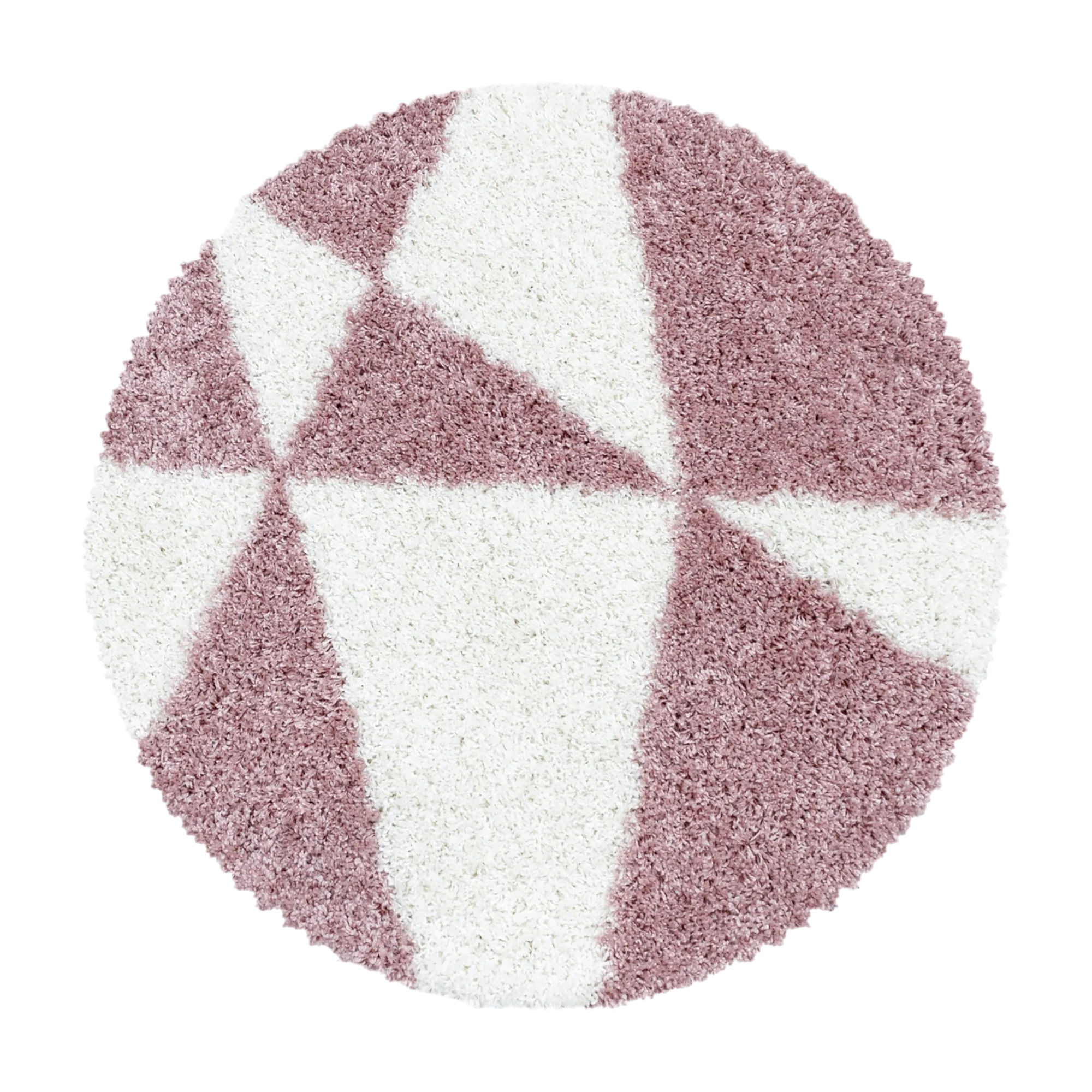 Modern Triangle Shag Rug | Rose