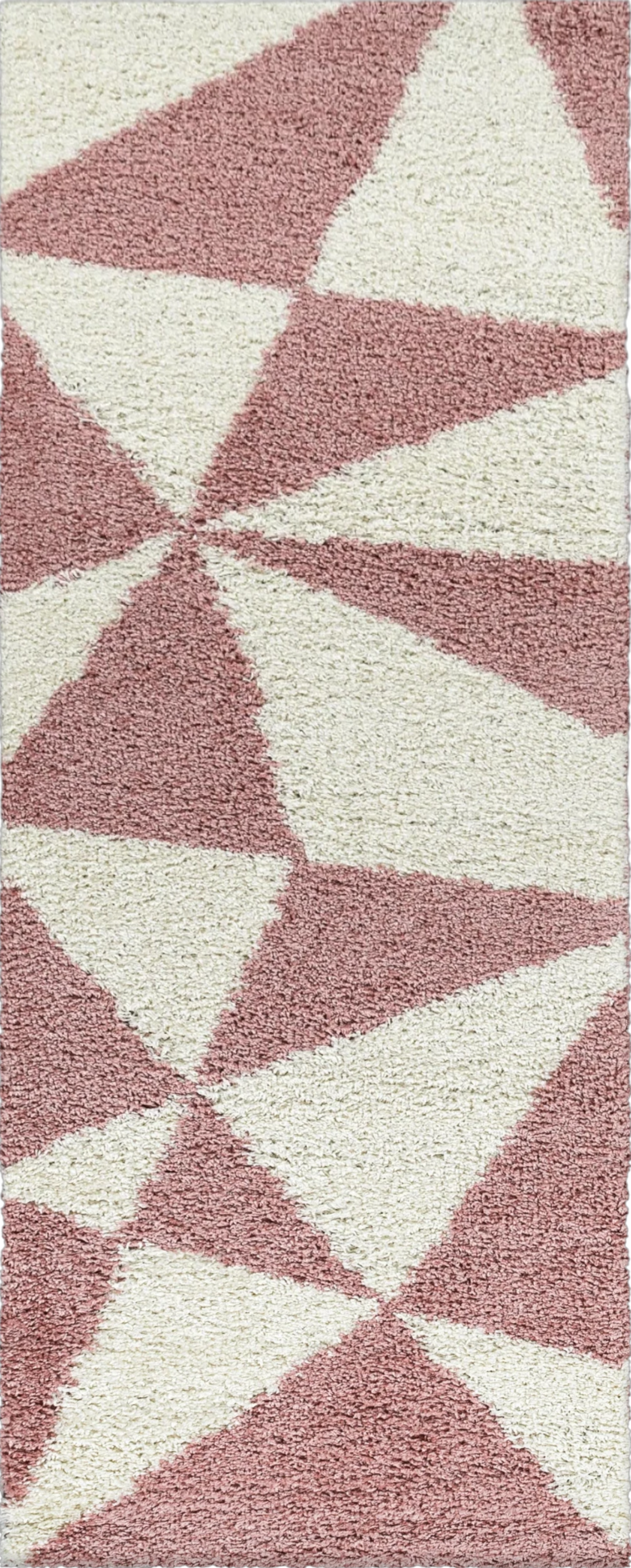 Modern Triangle Shag Rug | Rose