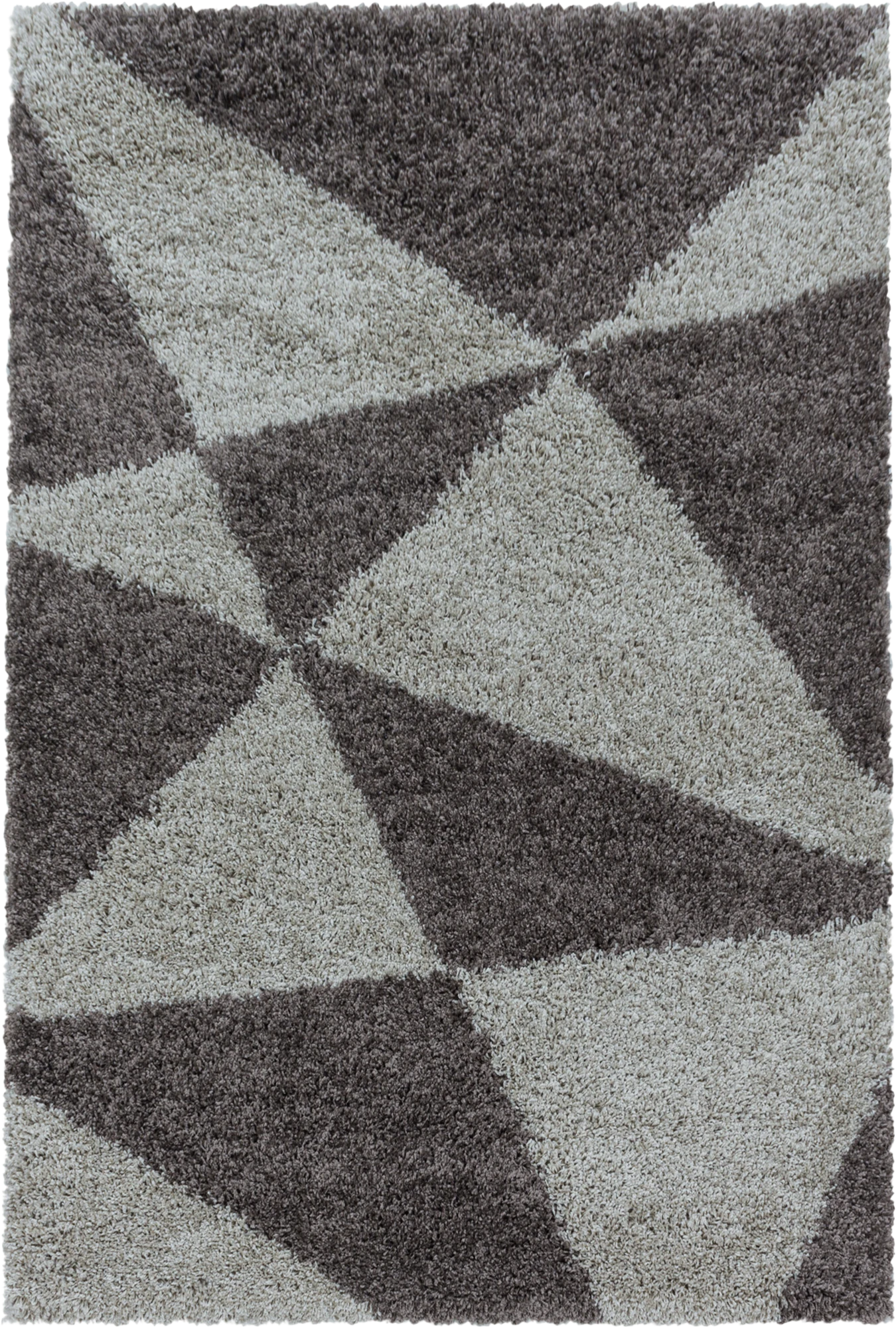 Modern Triangle Shag Rug | Taupe