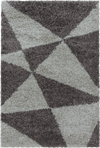 Modern Triangle Shag Rug | Taupe Taupe