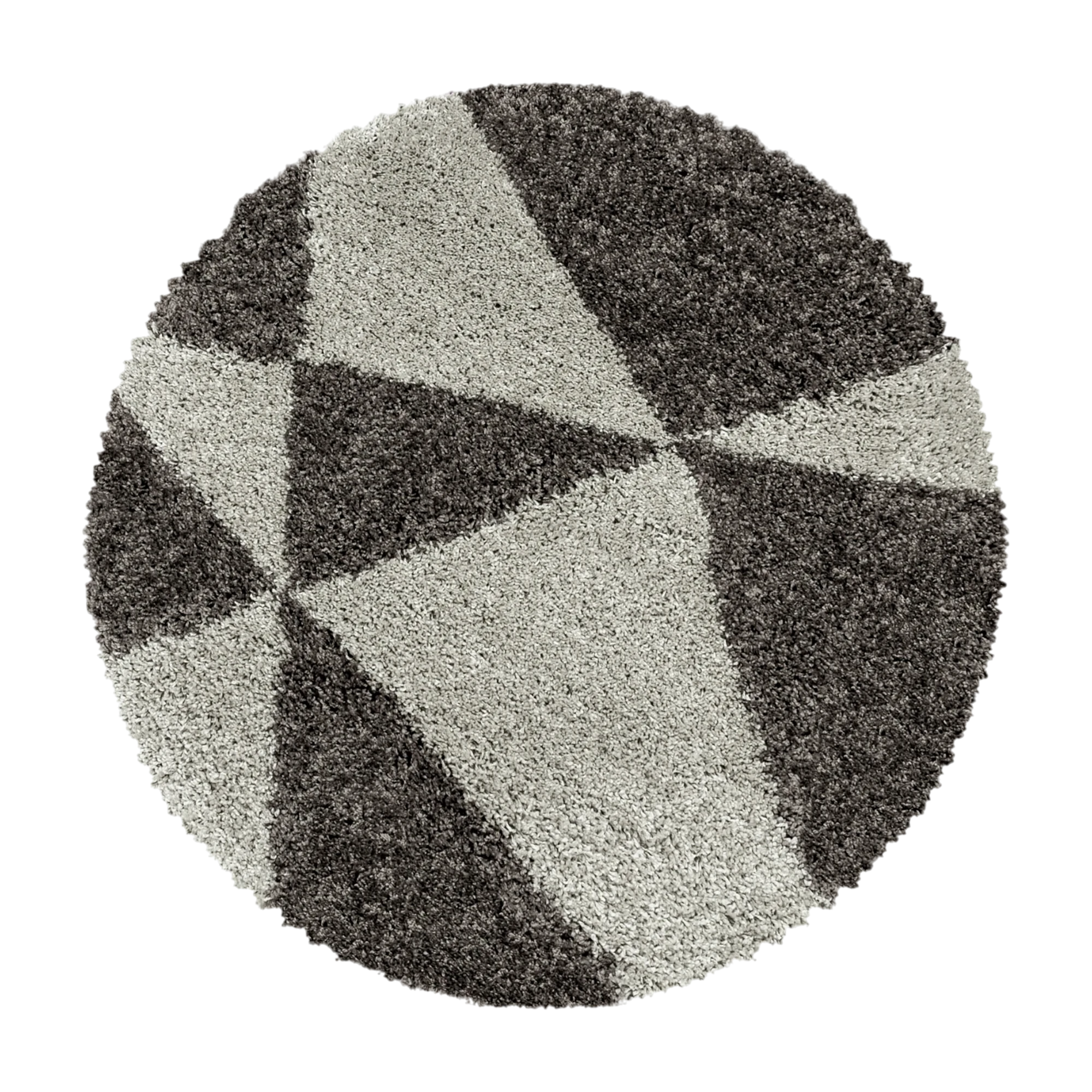 Modern Triangle Shag Rug | Taupe