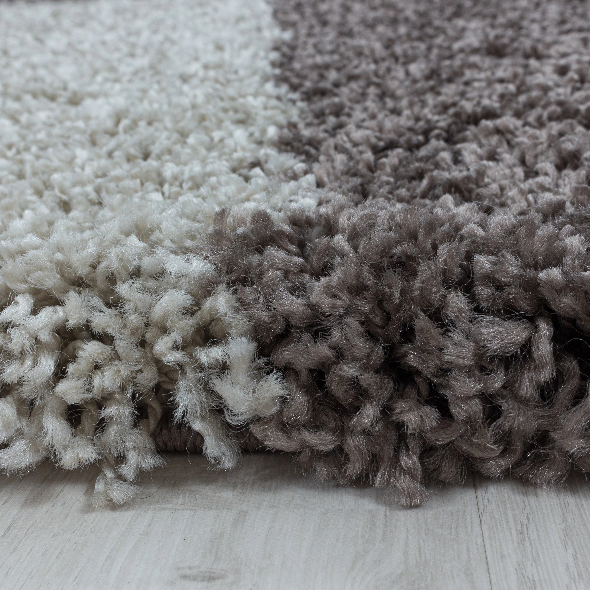 Modern Triangle Shag Rug | Taupe