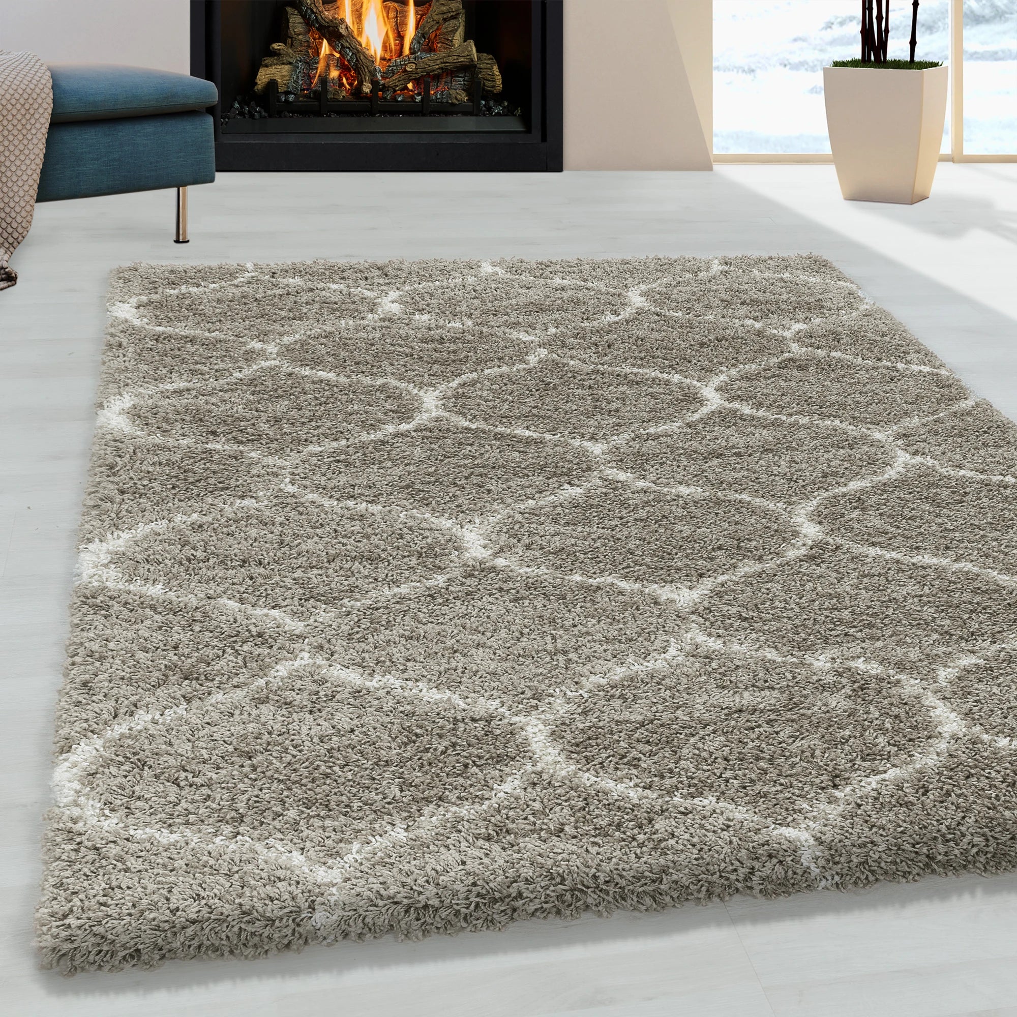 Moroccan Shaggy Rug | Beige