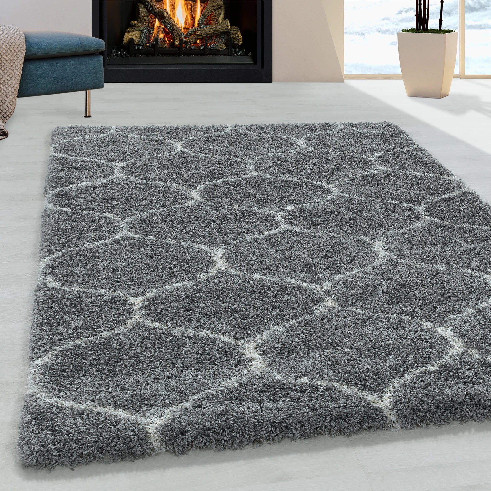 Moroccan Shaggy Rug | Gray