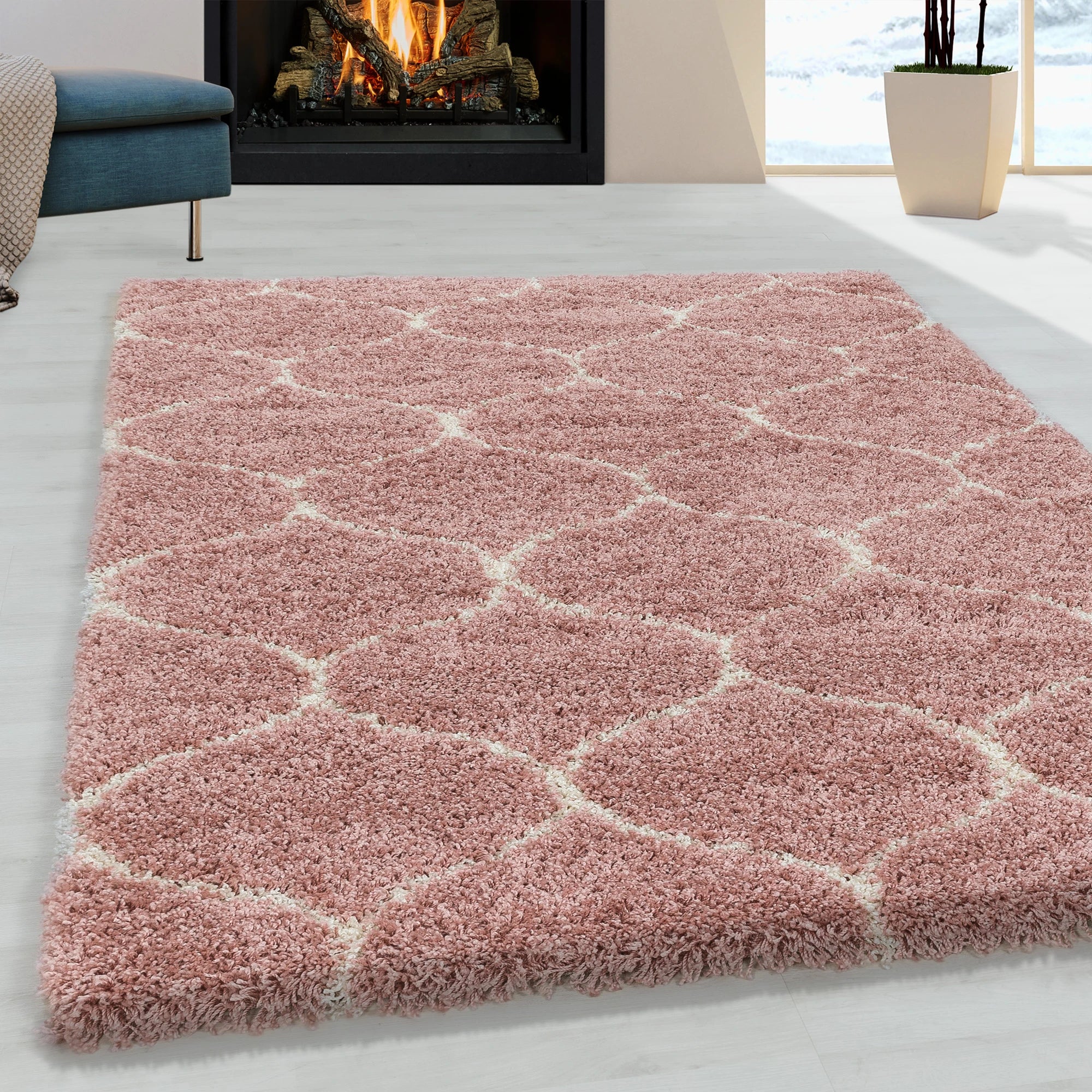 Moroccan Shaggy Rug | Pink