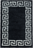 Meander Pattern Neutral Area Rug | Anthracite 