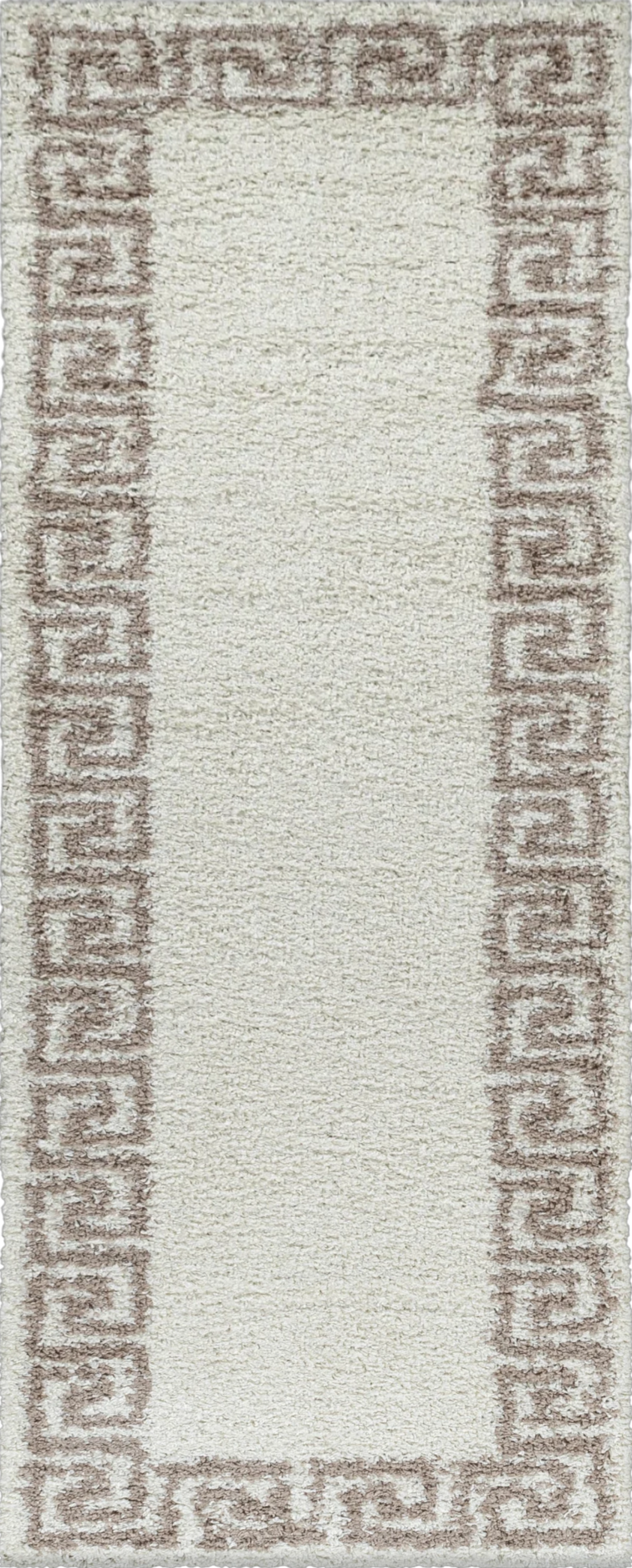 Meander Pattern Neutral Area Rug | Beige