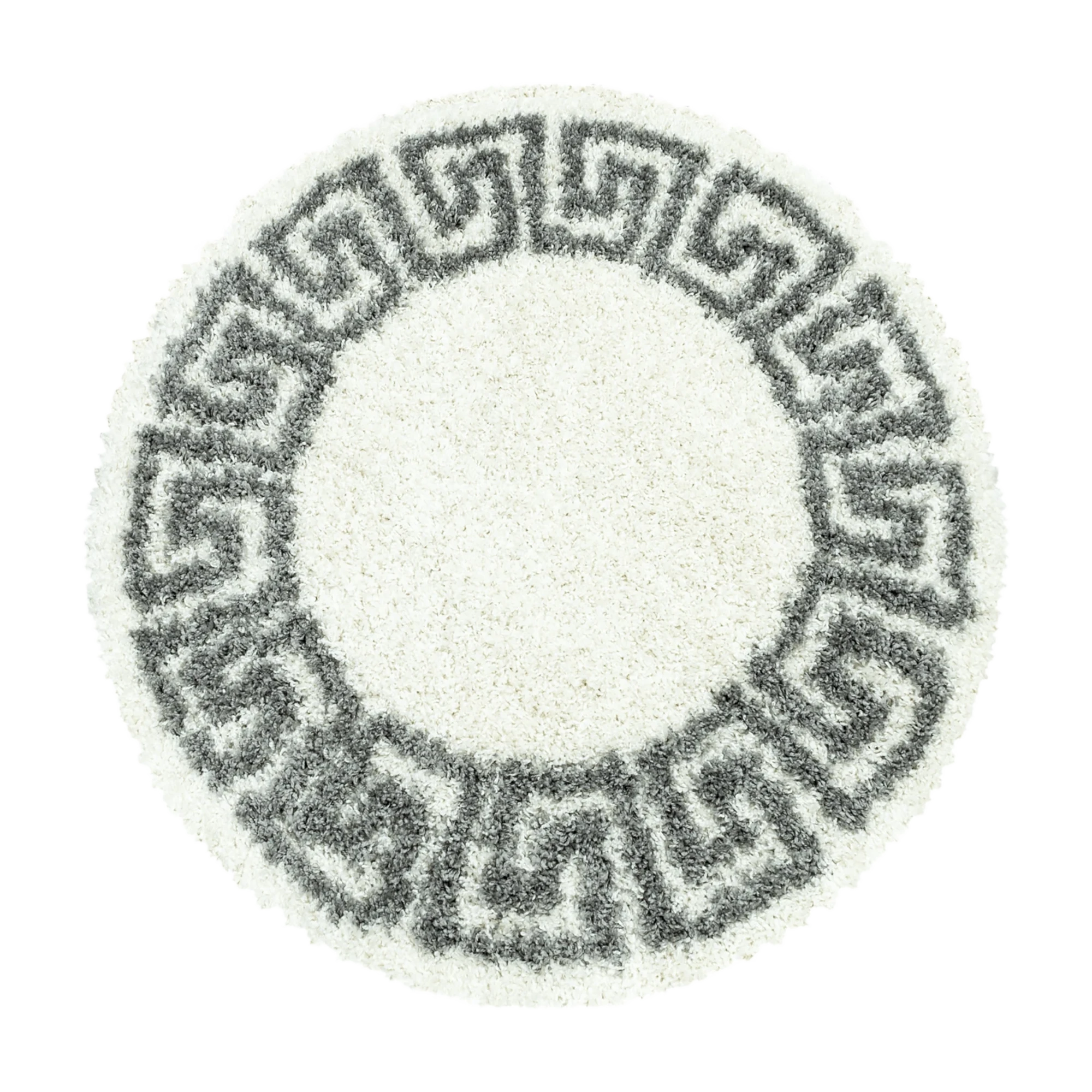 Meander Pattern Neutral Area Rug | Cream