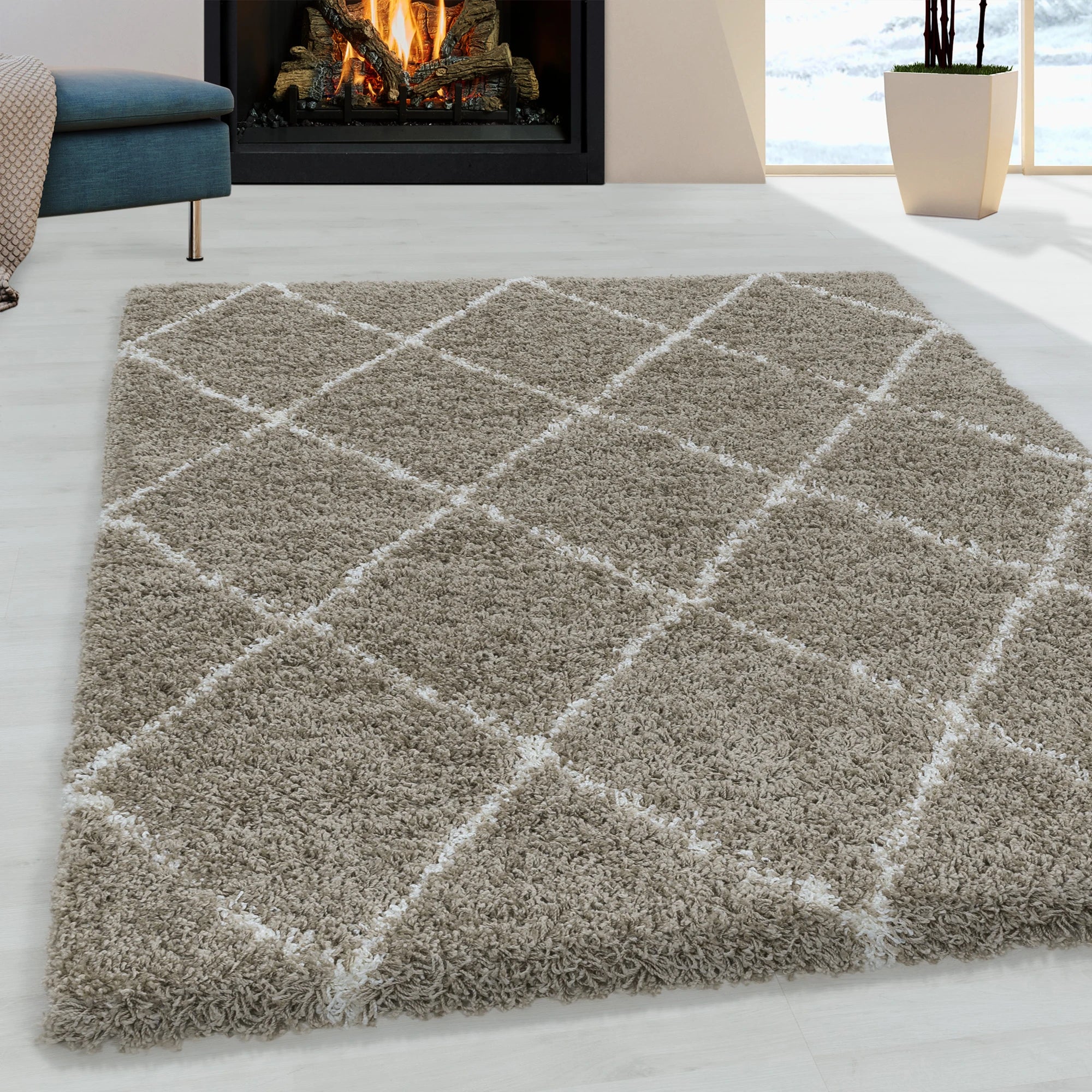 Geometric Polygon Rug | Beige