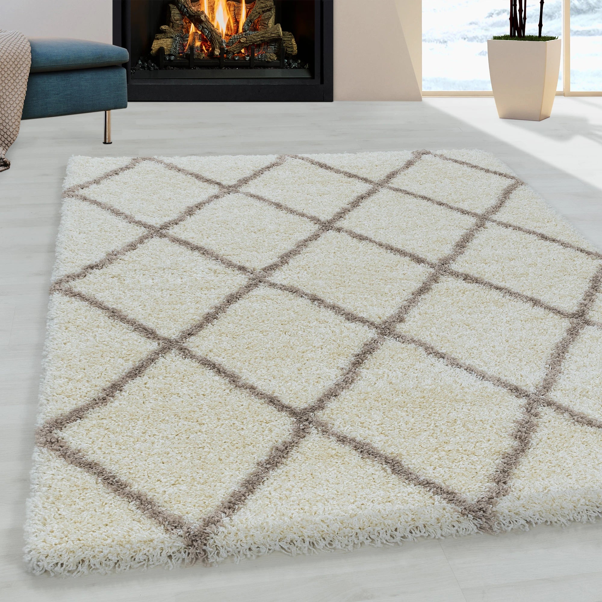 Geometric Polygon Rug | Cream