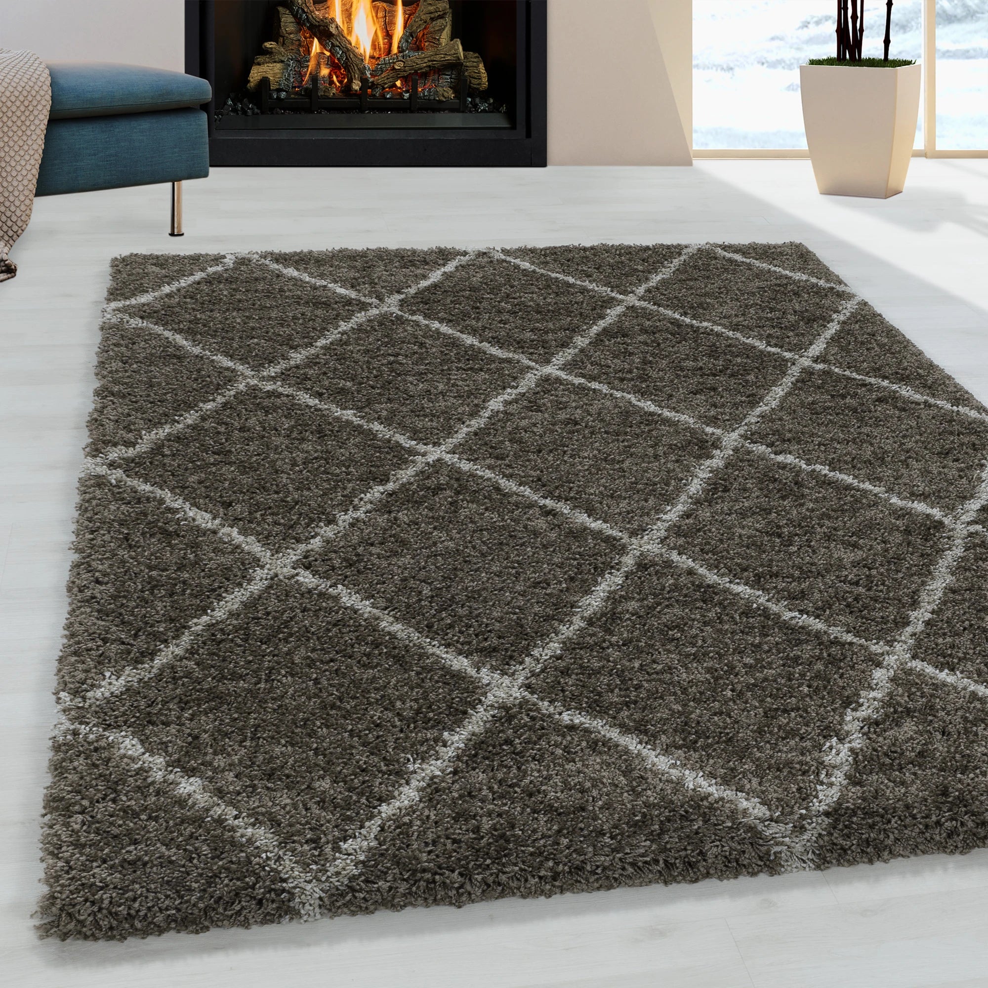 Geometric Polygon Rug | Taupe