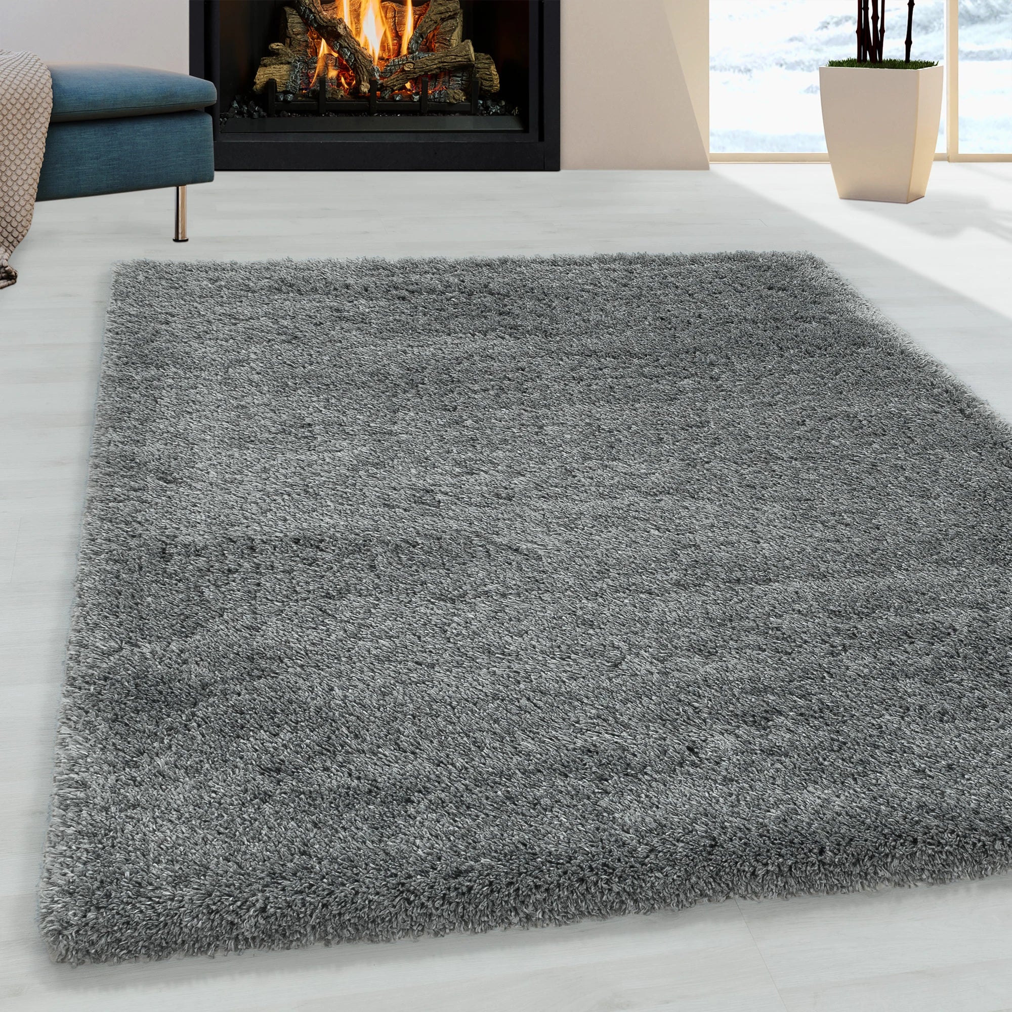 Ultra-Soft Shag High Pile Rug | Light Gray